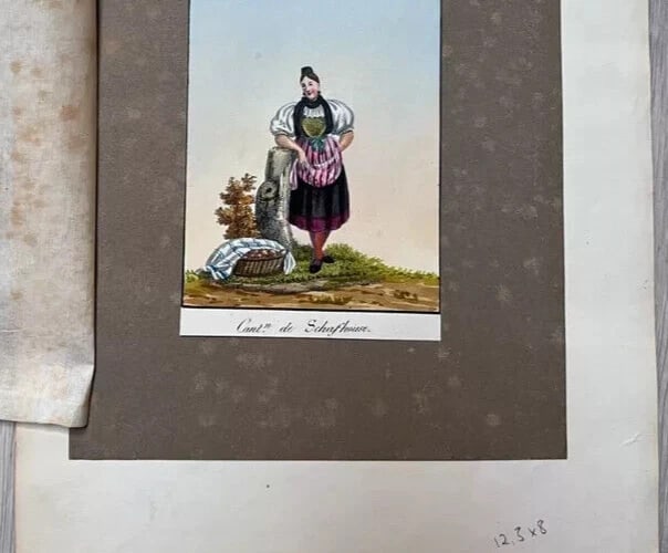 People, Portrait Cant of Schafhouse - Drawing Vintage Original Old - 5