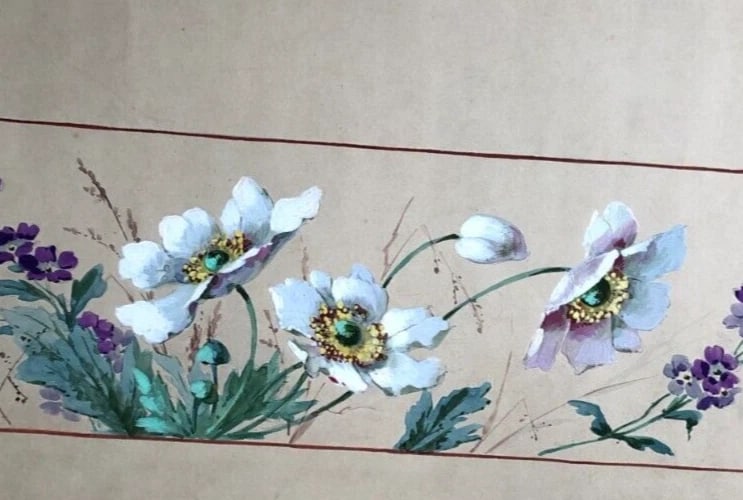 19th century Flowers Bouquet Floral - Drawing Original Antique: Pencil on paper 47 x 30 cm / 18.50 x 11.81 inches stains, folds, tears Reserve: $50.00 Shipping: Domestic: Flat-rate of $19.00 to anywhere within the contiguous U.S. International: Foreign shipping
