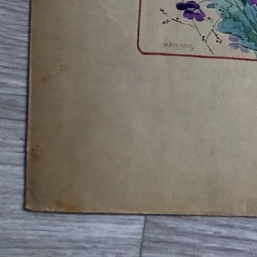 19th century Flowers Bouquet Floral - Drawing Original Antique - 2