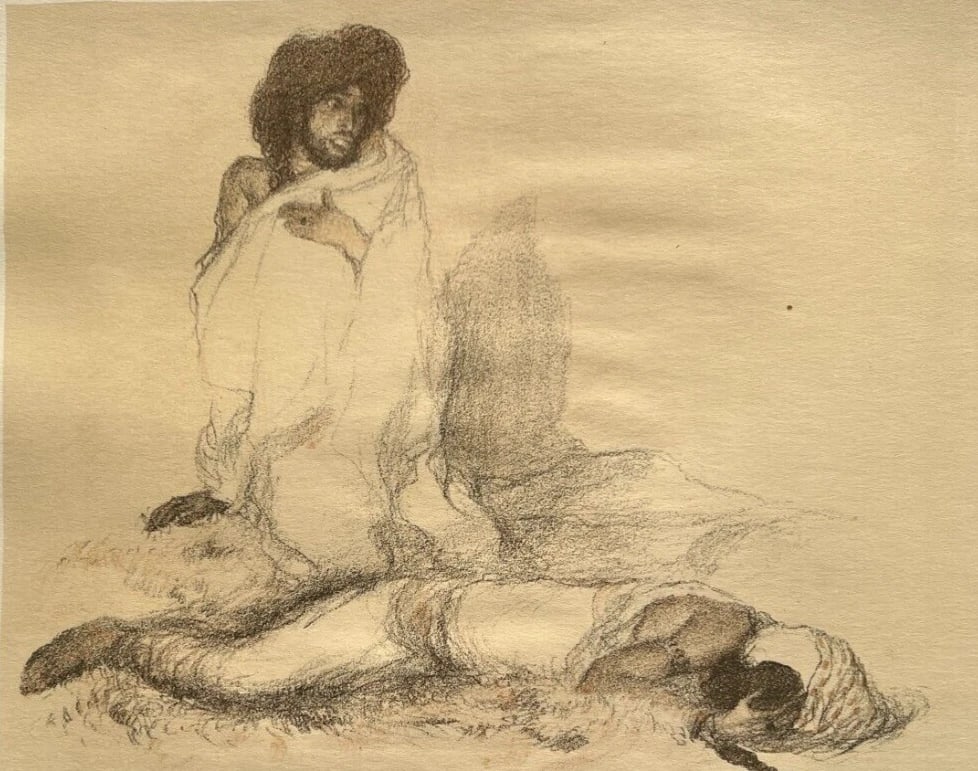 Abel Pfeffermann PANN (1883-1963) - Bible, Leah Vintage Lithography: Lithography on paper Geneva XXIX, 25 39.5 x 29.5 cm / 15.55 x 11.61 inches small folds Reserve: $50.00 Shipping: Domestic: Flat-rate of $19.00 to anywhere within the contiguous U.S. International: For