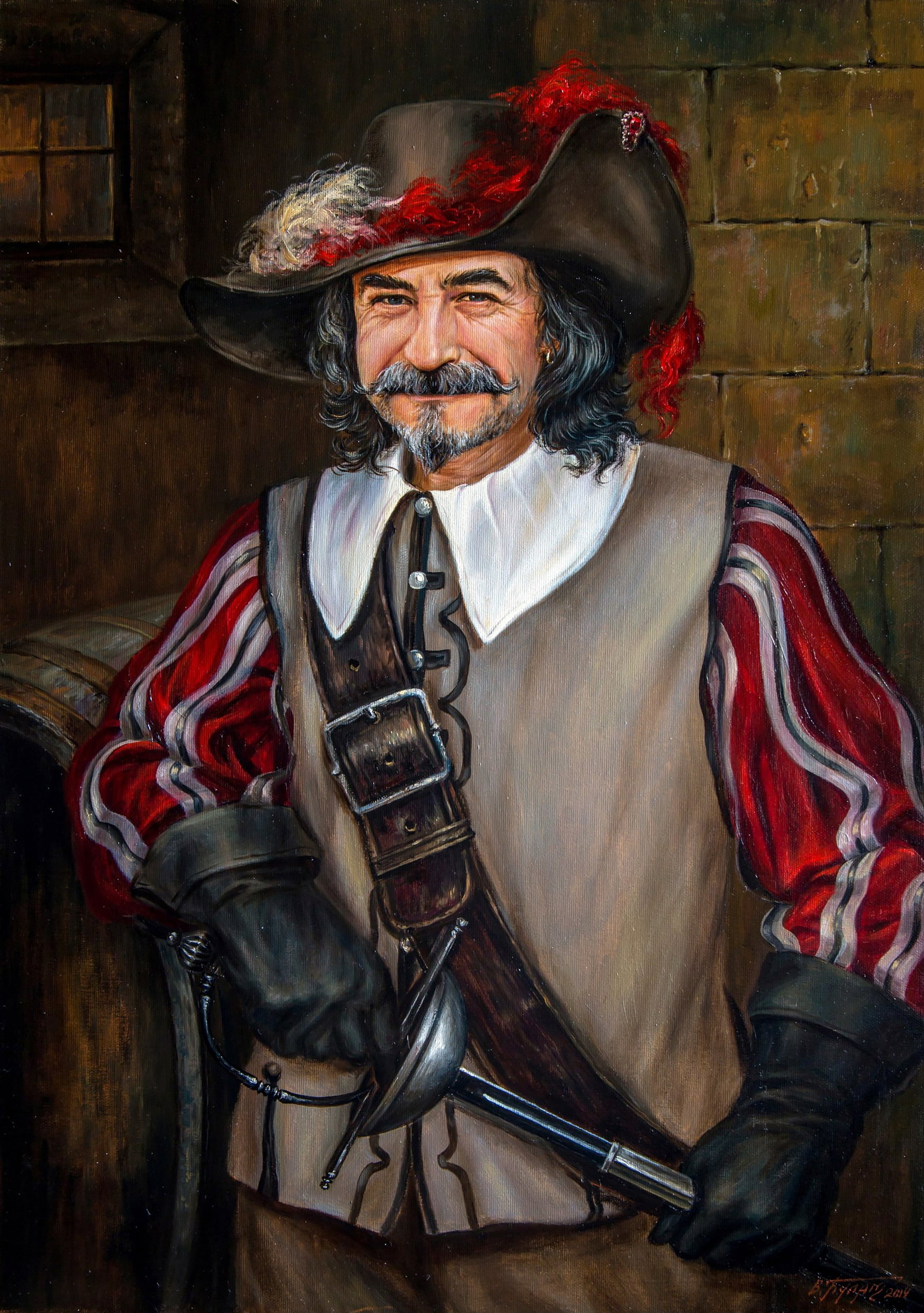 Oil painting The evening ceases to be languid Valeriy Bulat: 5BUL Painter: Valeriy Bulat Size: 70x50 cm/27.55x19.68 inches Components: oil, canvas Original painting - Based on A. Dumas's "The Three Musketeers" CONDITION: excellent ARTIST: Bulat Valeriy