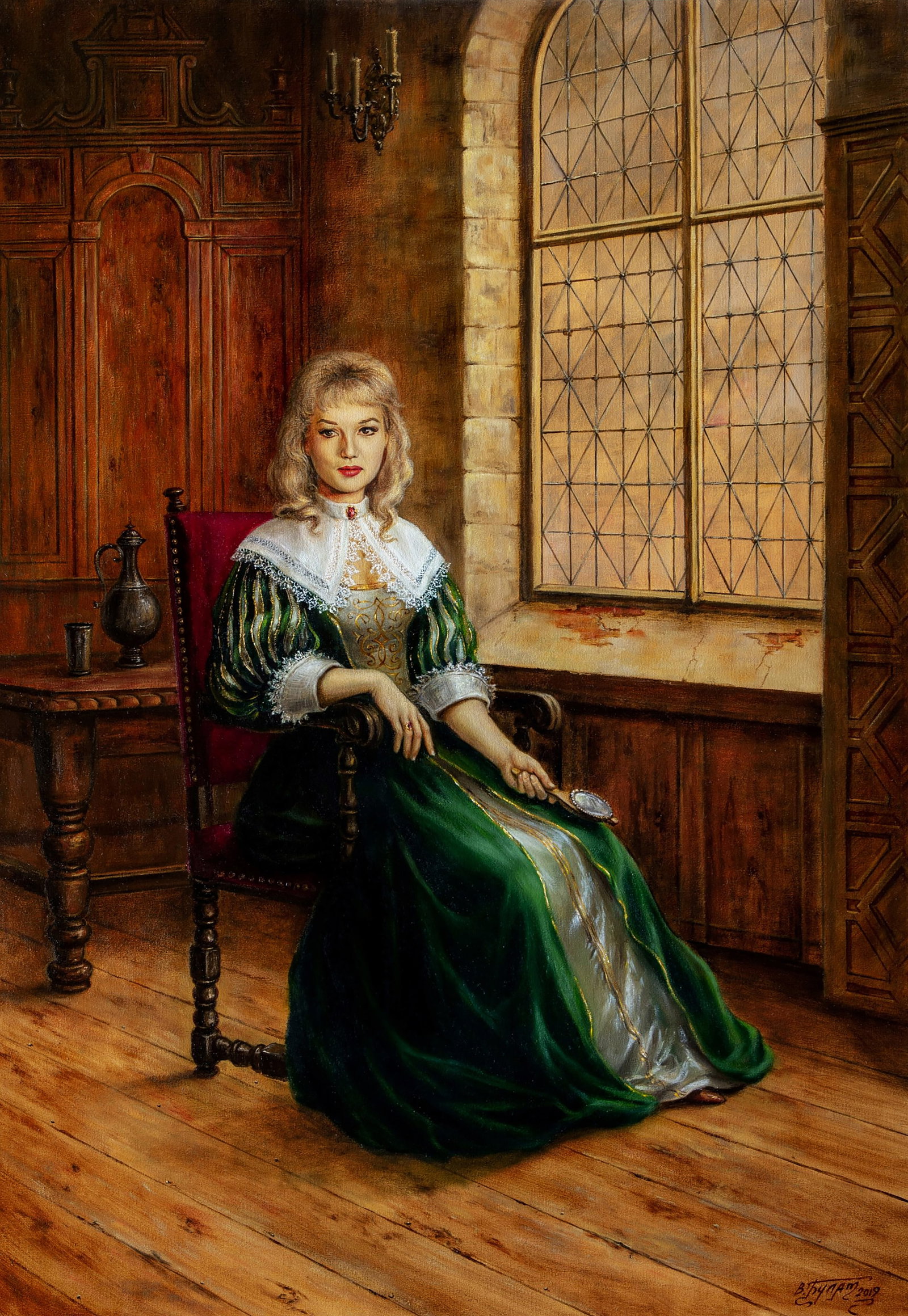 Oil painting My strength is in my weakness Valeriy Bulat: 16BUL Painter: Valeriy Bulat Size: 85x60 cm/33.46x23.62 inches Components: oil, canvas Original painting - Based on A. Dumas's "The Three Musketeers" CONDITION: excellent ARTIST: Bulat Valeriy