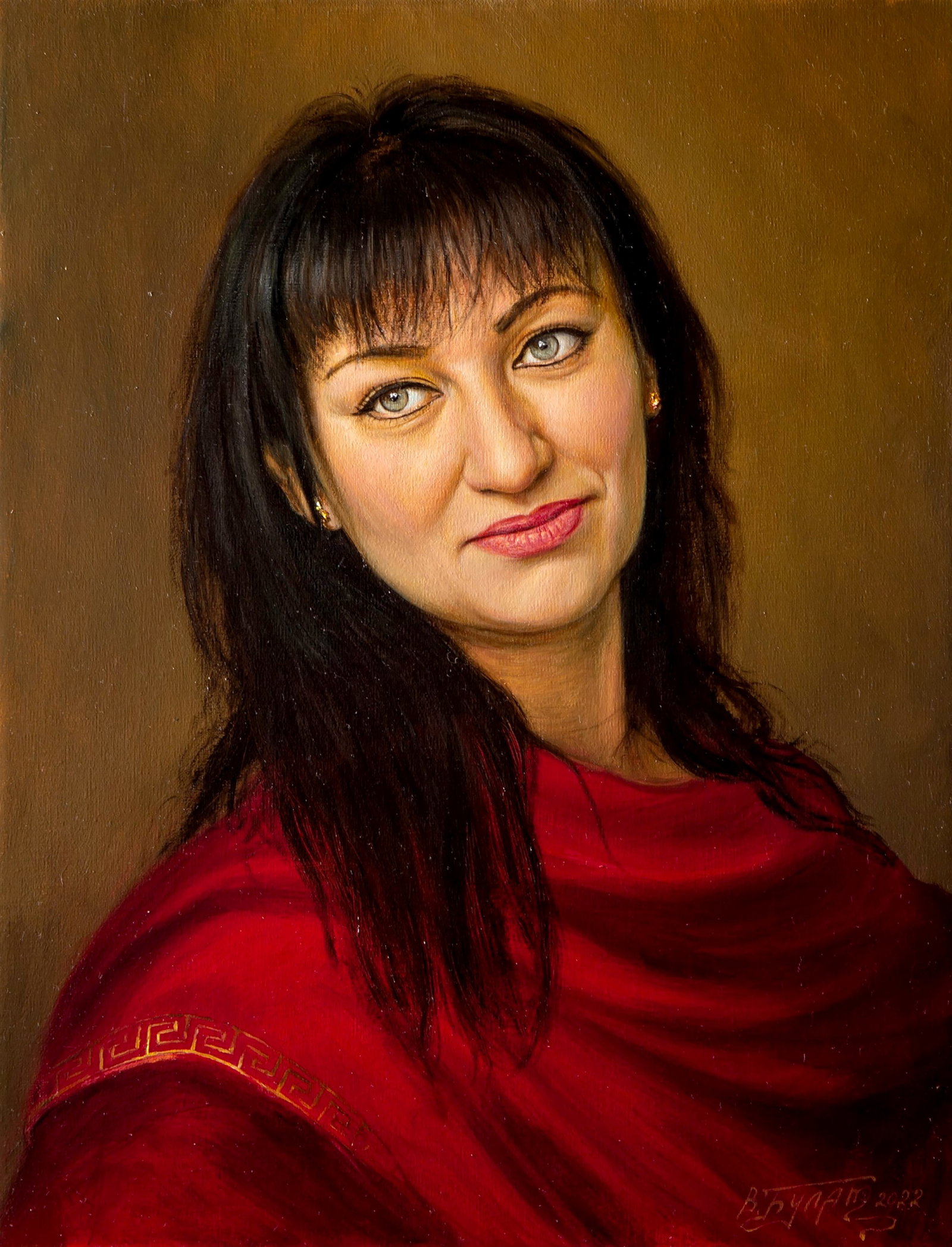 Oil painting Carol Valeriy Bulat: 57BUL Painter: Valeriy Bulat Size: 35x27 cm/13.77x10.62 inches Components: oil, canvas Original painting CONDITION: excellent ARTIST: Bulat Valeriy Nikolaevich. Born in Zaporozhye (Ukraine).