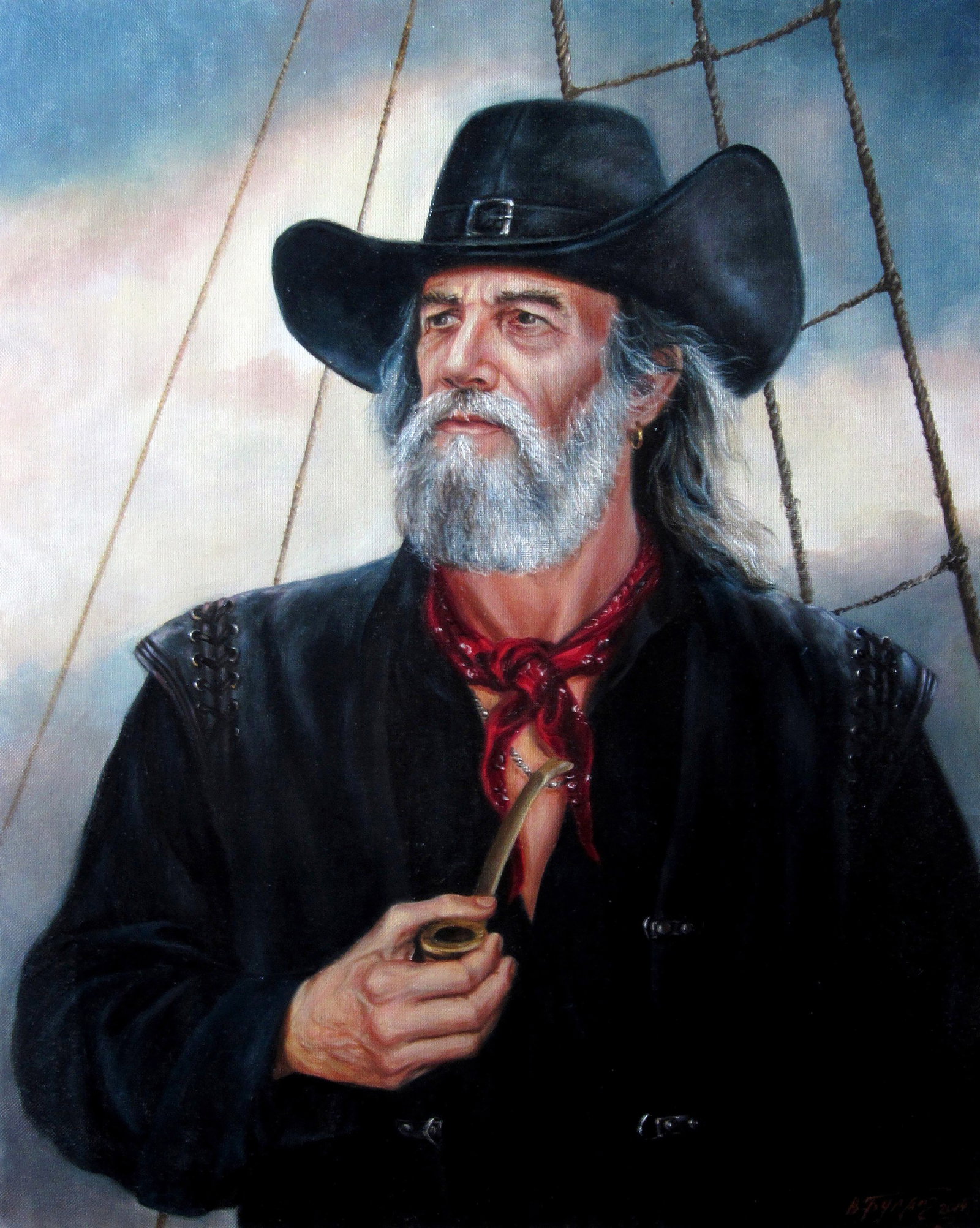 Oil painting Sea Wolf Valeriy Bulat: 59BUL Painter: Valeriy Bulat Size: 50x40 cm/19.68x15.74 inches Components: oil, canvas Original painting CONDITION: excellent ARTIST: Bulat Valeriy Nikolaevich. Born in Zaporozhye (Ukraine). Graduated
