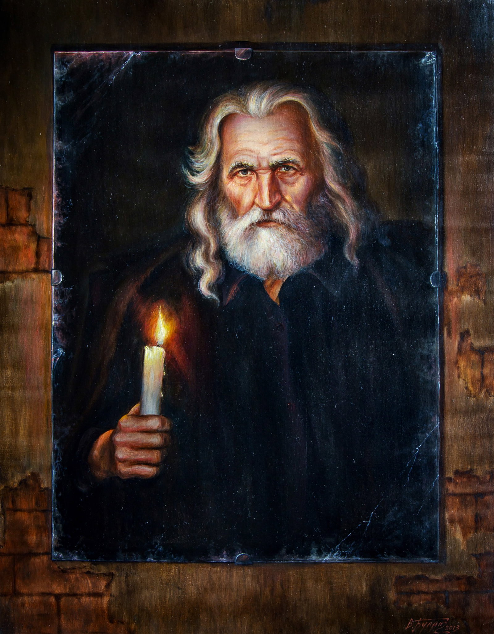 Oil painting Old mirror Valeriy Bulat: 65BUL Painter: Valeriy Bulat Size: 70x55 cm/27.55x21.65 inches Components: oil, canvas Original painting CONDITION: excellent ARTIST: Bulat Valeriy Nikolaevich. Born in Zaporozhye (Ukraine). Graduated