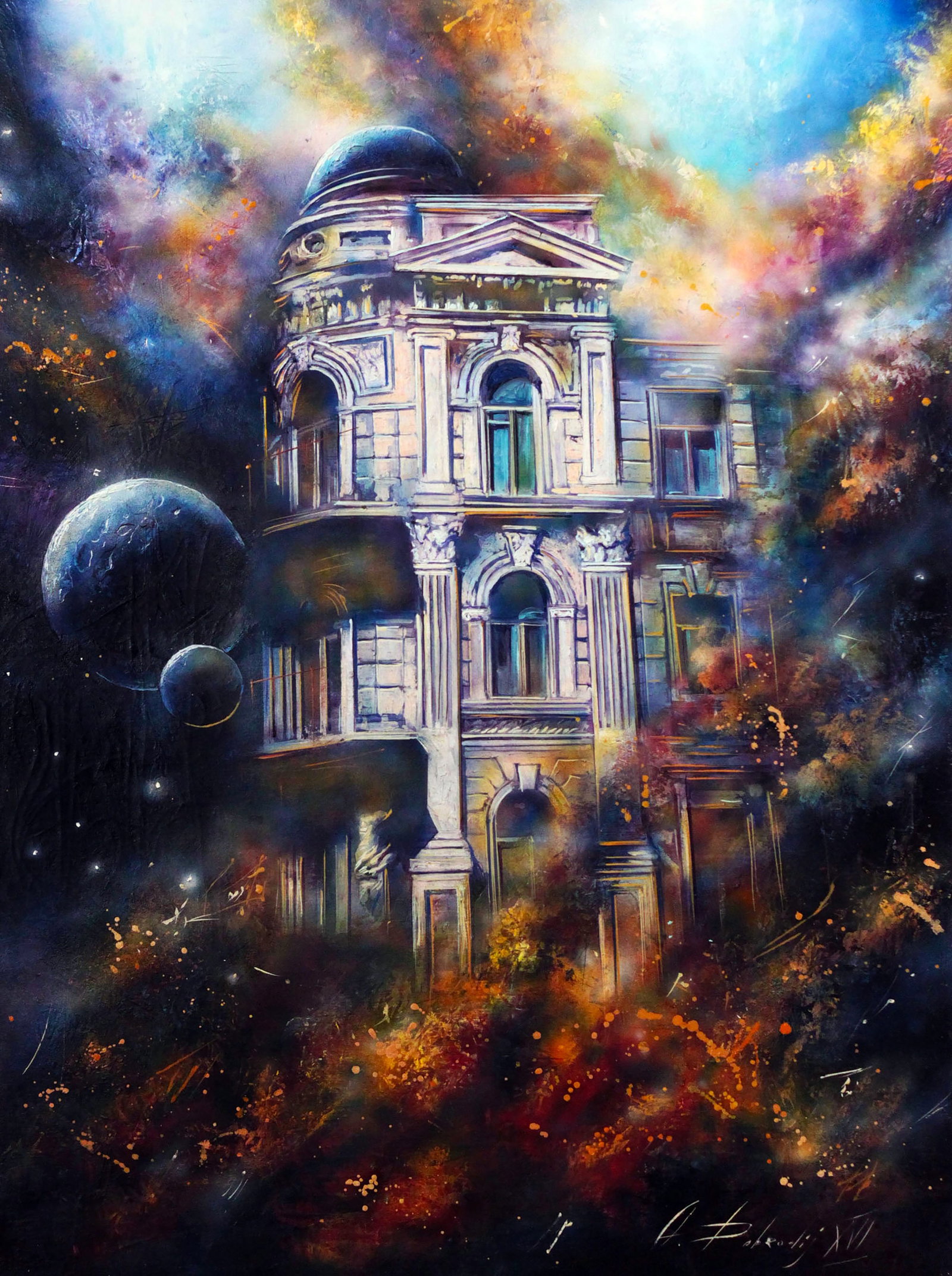 Oil painting Evening city Alexander Dobrodiy: 8DOBROD Painter: Alexander Dobrodiy Size: 80x60 cm/31.49x23.62 inches Components: oil, canvas Original painting CONDITION: excellent ARTIST: Alexander Dobrodiy is known for his bright and emotionally
