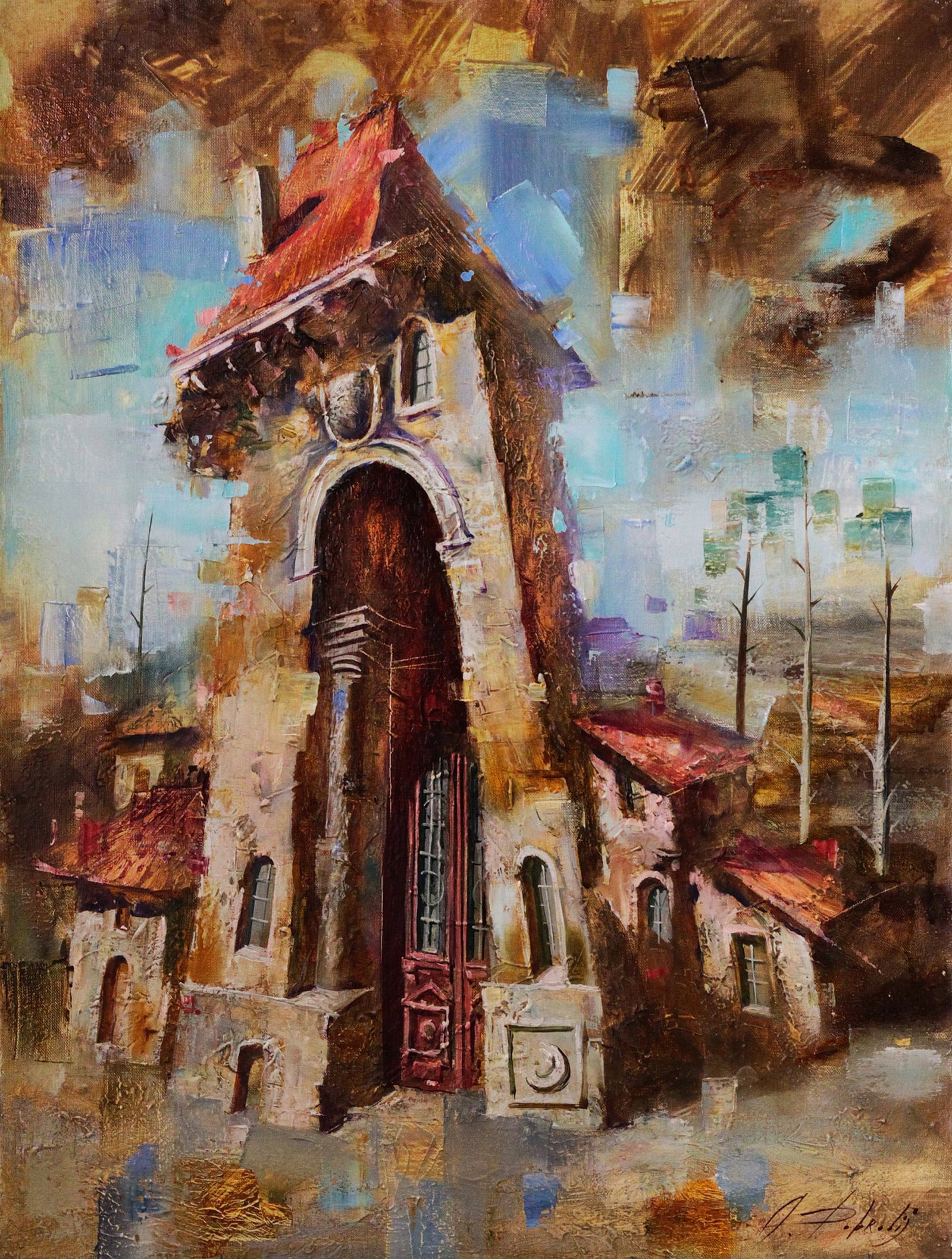 Oil painting Memories Alexander Dobrodiy: 10DOBROD Painter: Alexander Dobrodiy Size: 80x60 cm/31.49x23.62 inches Components: oil, canvas Original painting CONDITION: excellent ARTIST: Alexander Dobrodiy is known for his bright and emotionally