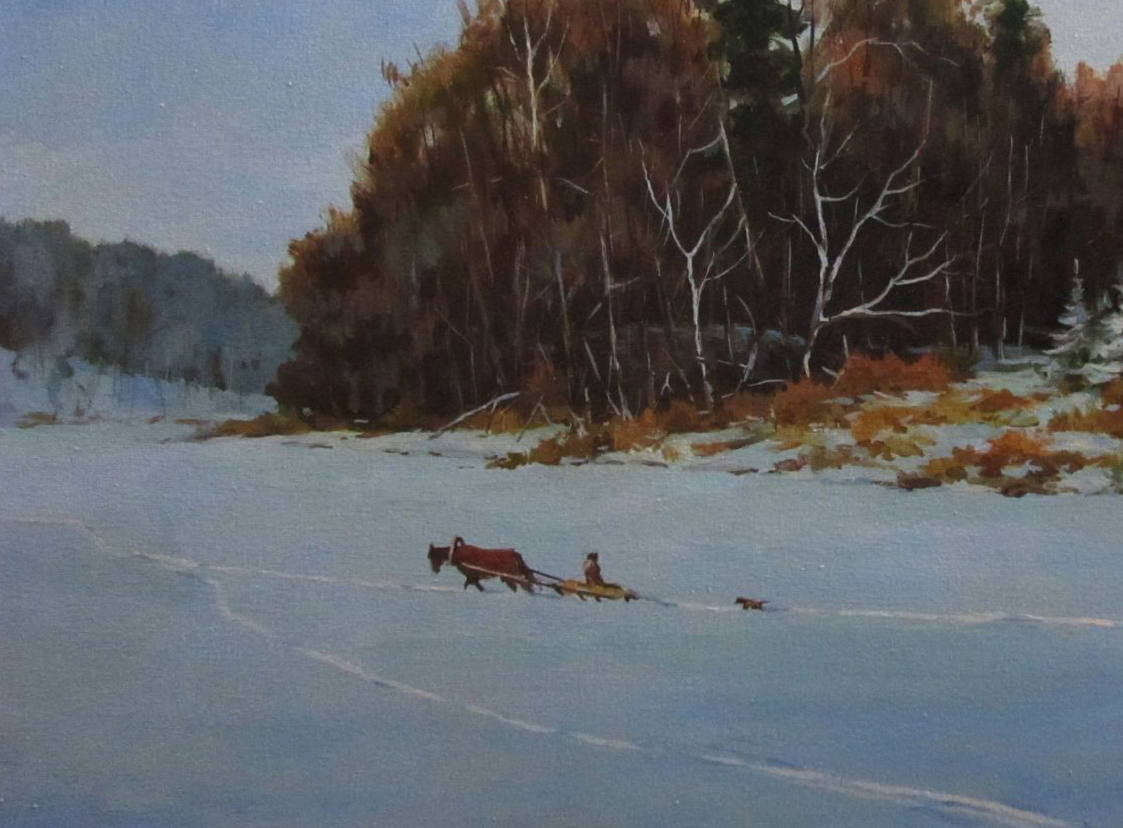Oil painting Journey into winter mornings Alexander Guzev - 4