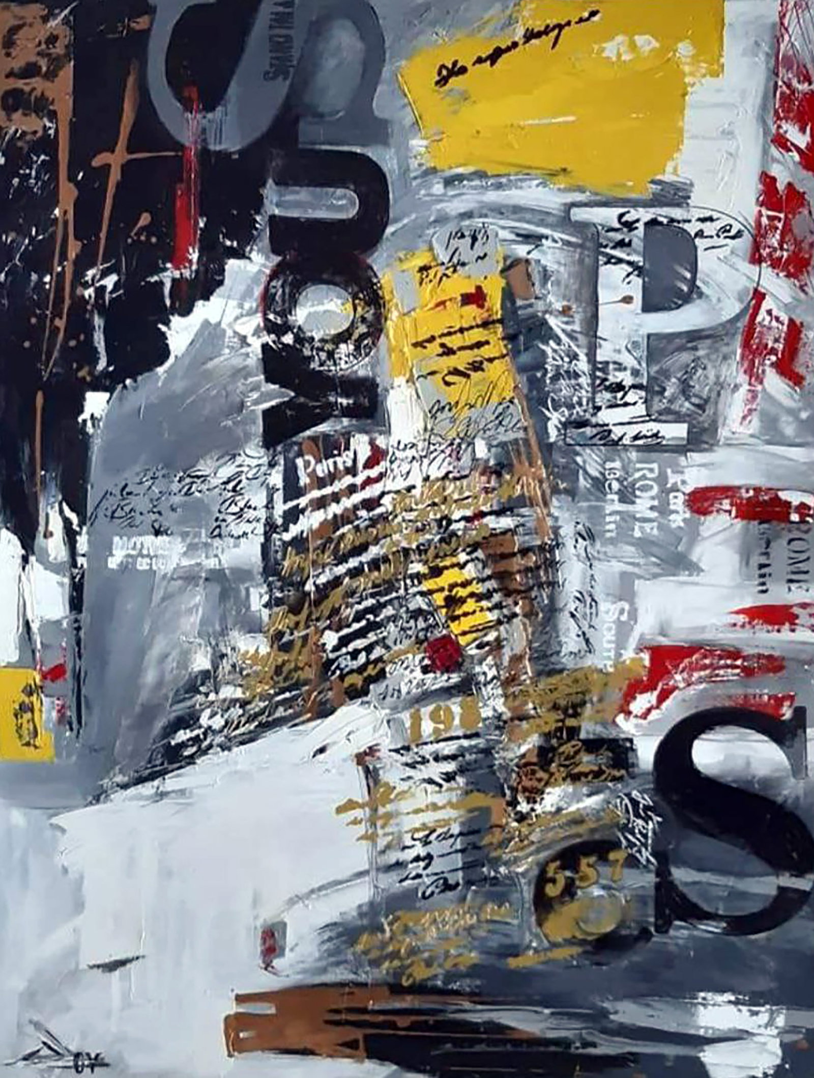 Acrylic painting Newspaper Marusya Abashidze: 2ABASH Painter: Marusya Abashidze Size: 90x70 cm/35.43x27.55 inches Components: acrylic, canvas Original painting CONDITION: excellent ARTIST: Marusya Abashidze is a Ukrainian artist who works under