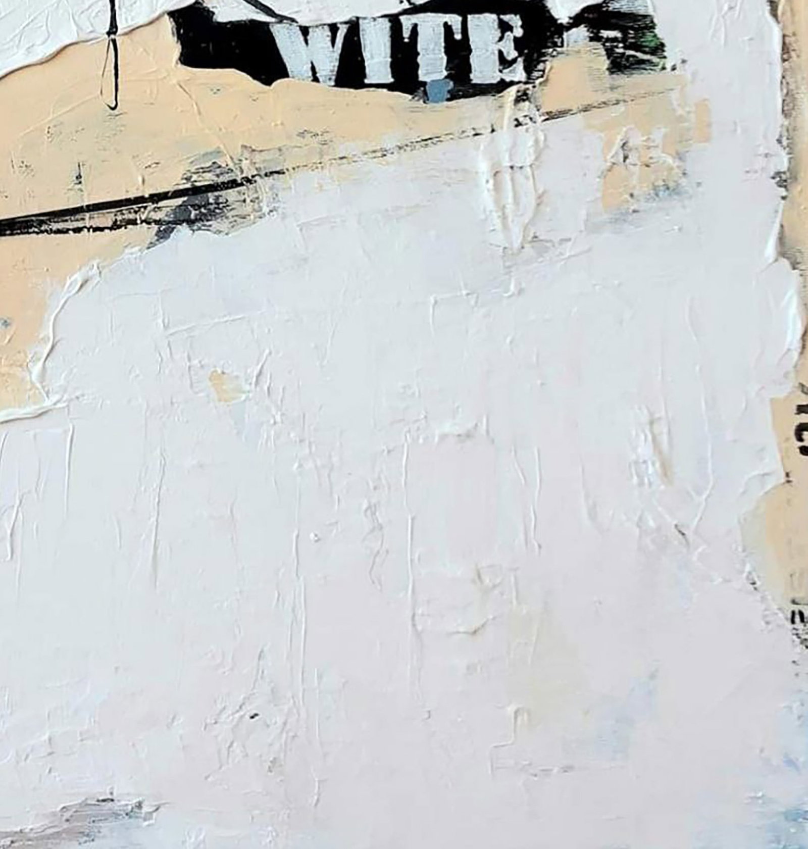 Acrylic painting White paint on newspaper Marusya Abashidze - 7
