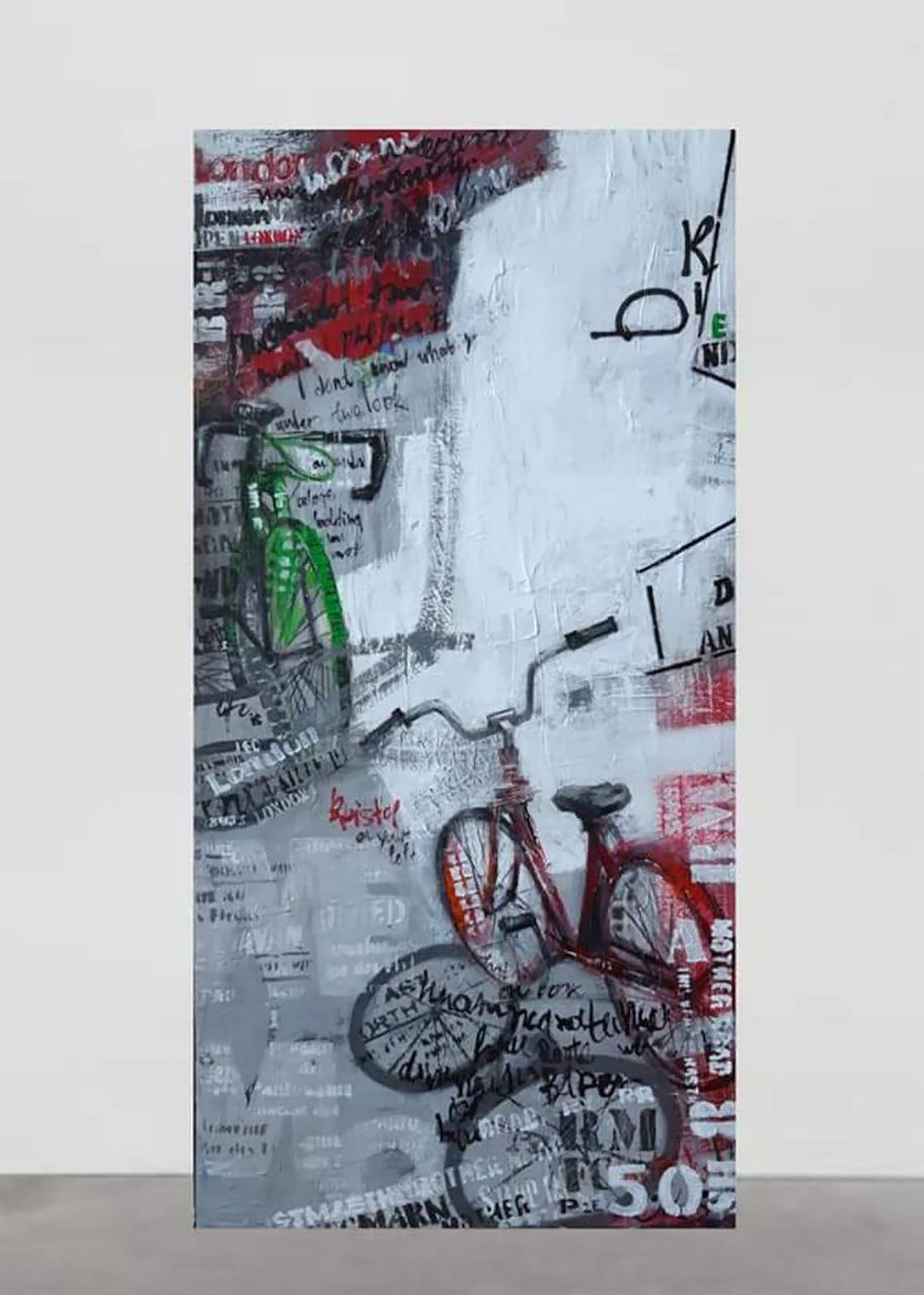 Acrylic painting Along the streets on bicycles Marusya Abashidze - 2