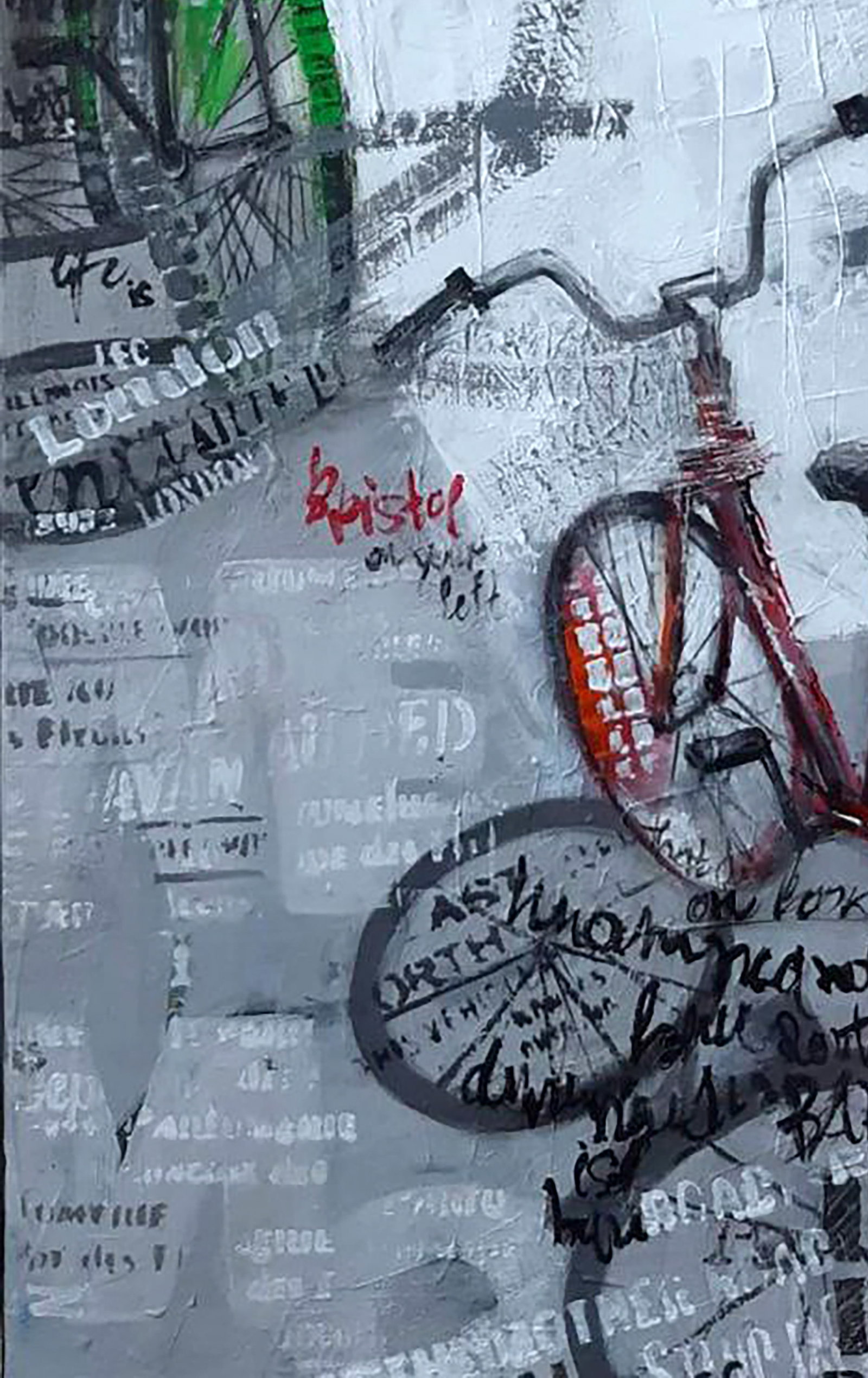 Acrylic painting Along the streets on bicycles Marusya Abashidze - 5