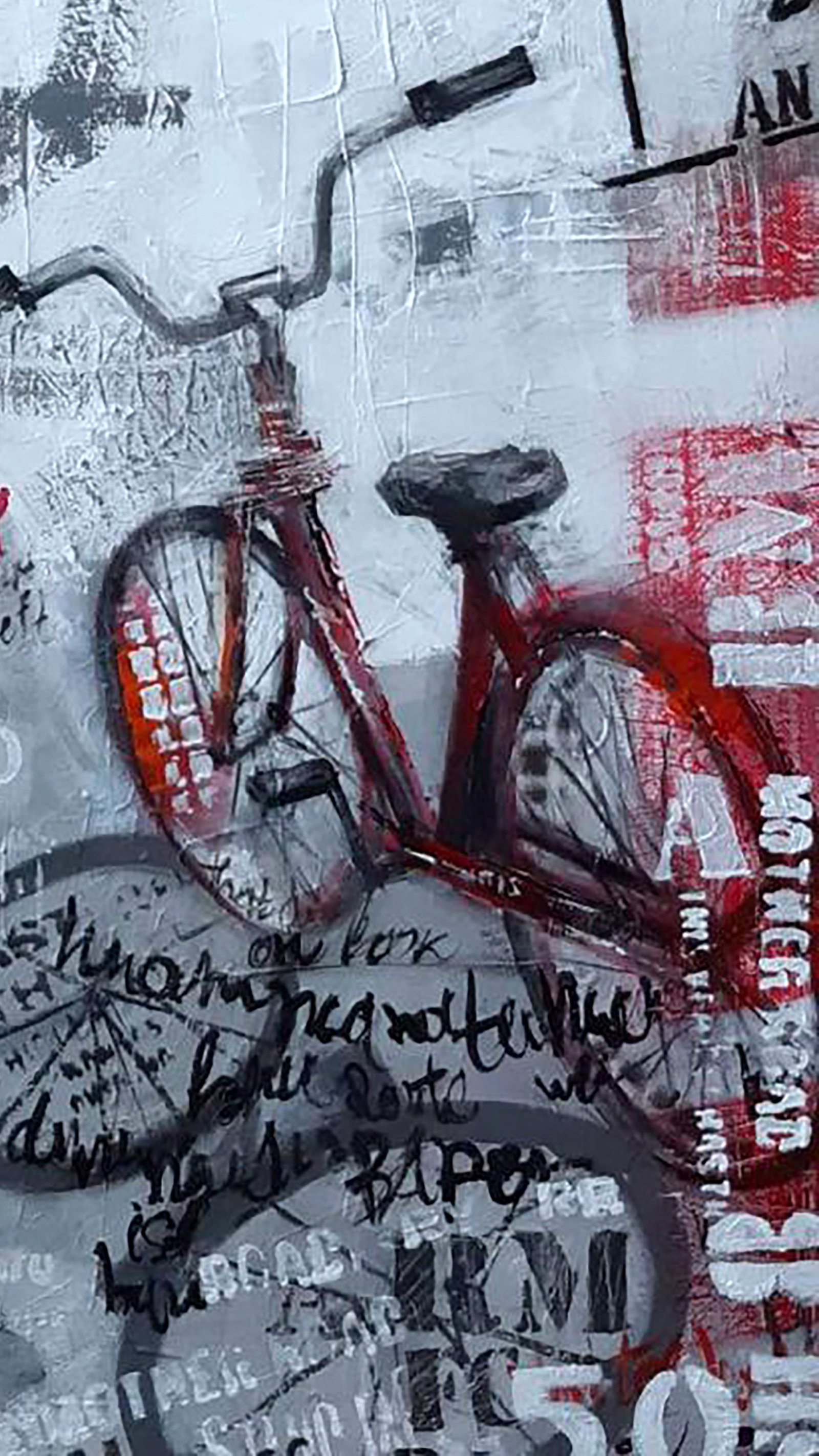 Acrylic painting Along the streets on bicycles Marusya Abashidze - 6