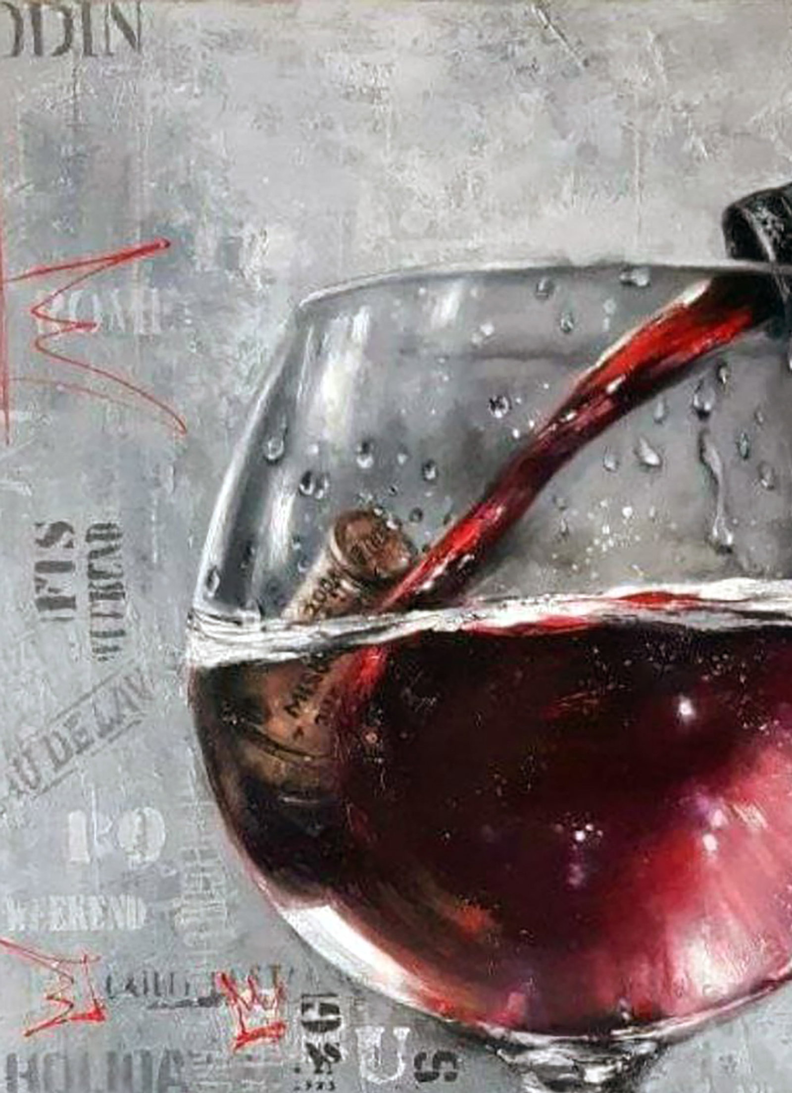 Oil painting Red wine Marusya Abashidze - 3