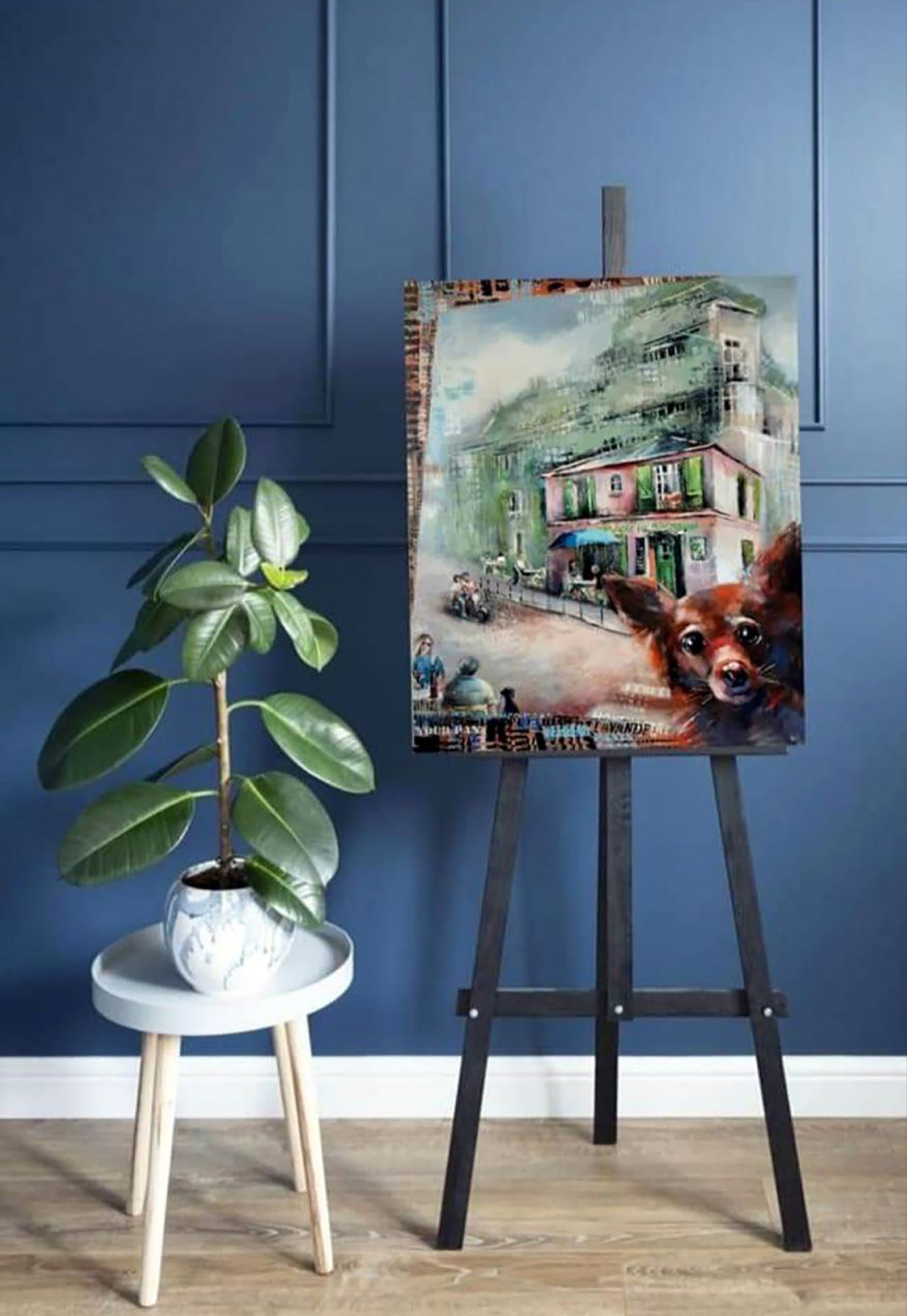 Acrylic painting Pink House Marusya Abashidze - 2