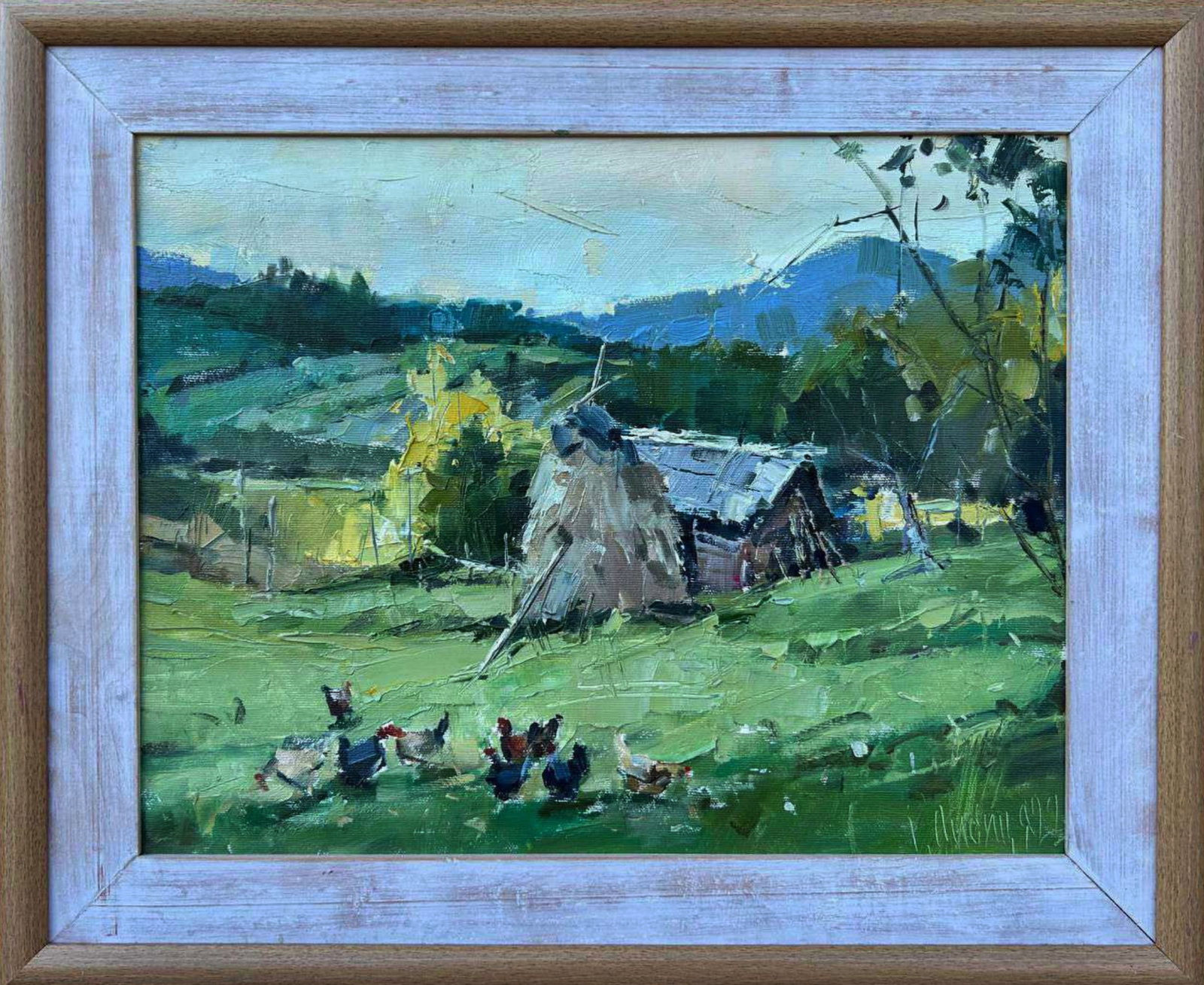 Oil painting Mountain courtyard Igor Lysytsya: 2LISITS Painter: Igor Lysytsya Size: 32x41 cm/12.59x16.14 inches Components: oil, cardboard Original painting CONDITION: excellent ARTIST: Reserve: $193.00 Shipping: Domestic: Flat-rate of $35.00