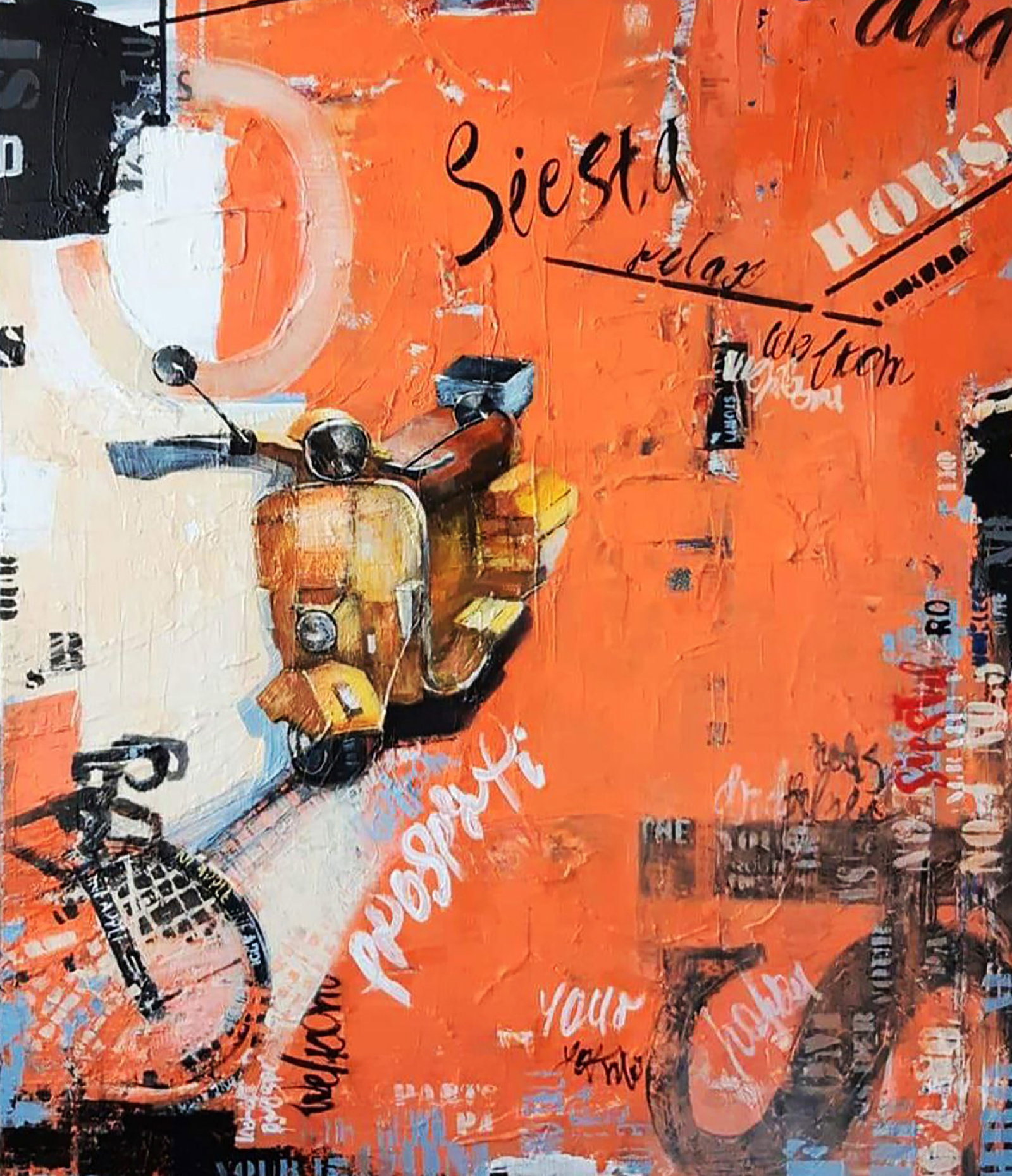 Acrylic painting Siesta Marusya Abashidze: 42ABASH Painter: Marusya Abashidze Size: 60x60 cm/23.62x23.62 inches Components: acrylic, canvas Original painting CONDITION: excellent ARTIST: Marusya Abashidze is a Ukrainian artist who works under 