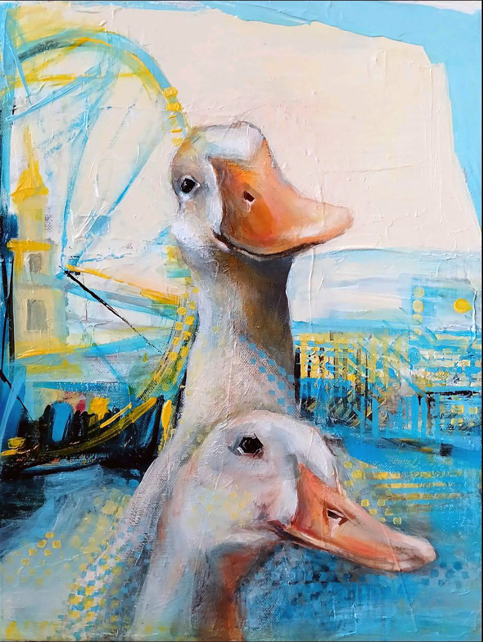 Acrylic painting Party in the city Marusya Abashidze: 46ABASH Painter: Marusya Abashidze Size: 40x30 cm/15.74x11.81 inches Components: acrylic, canvas Original painting CONDITION: excellent ARTIST: Marusya Abashidze is a Ukrainian artist who works under