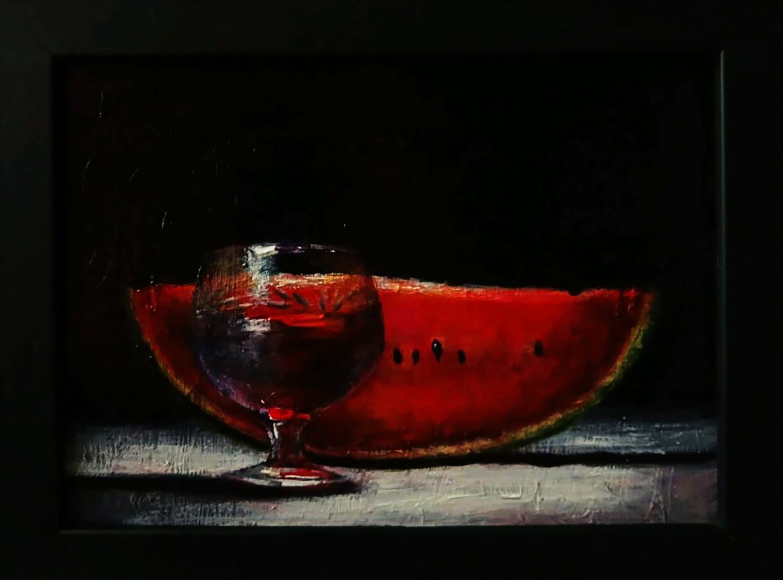 Acrylic painting August Marusya Abashidze: 53ABASH Painter: Marusya Abashidze Size: 35x20 cm/13.77x7.87 inches Components: acrylic, hardboard in a frame Original painting CONDITION: excellent ARTIST: Marusya Abashidze is a Ukrainian artist who