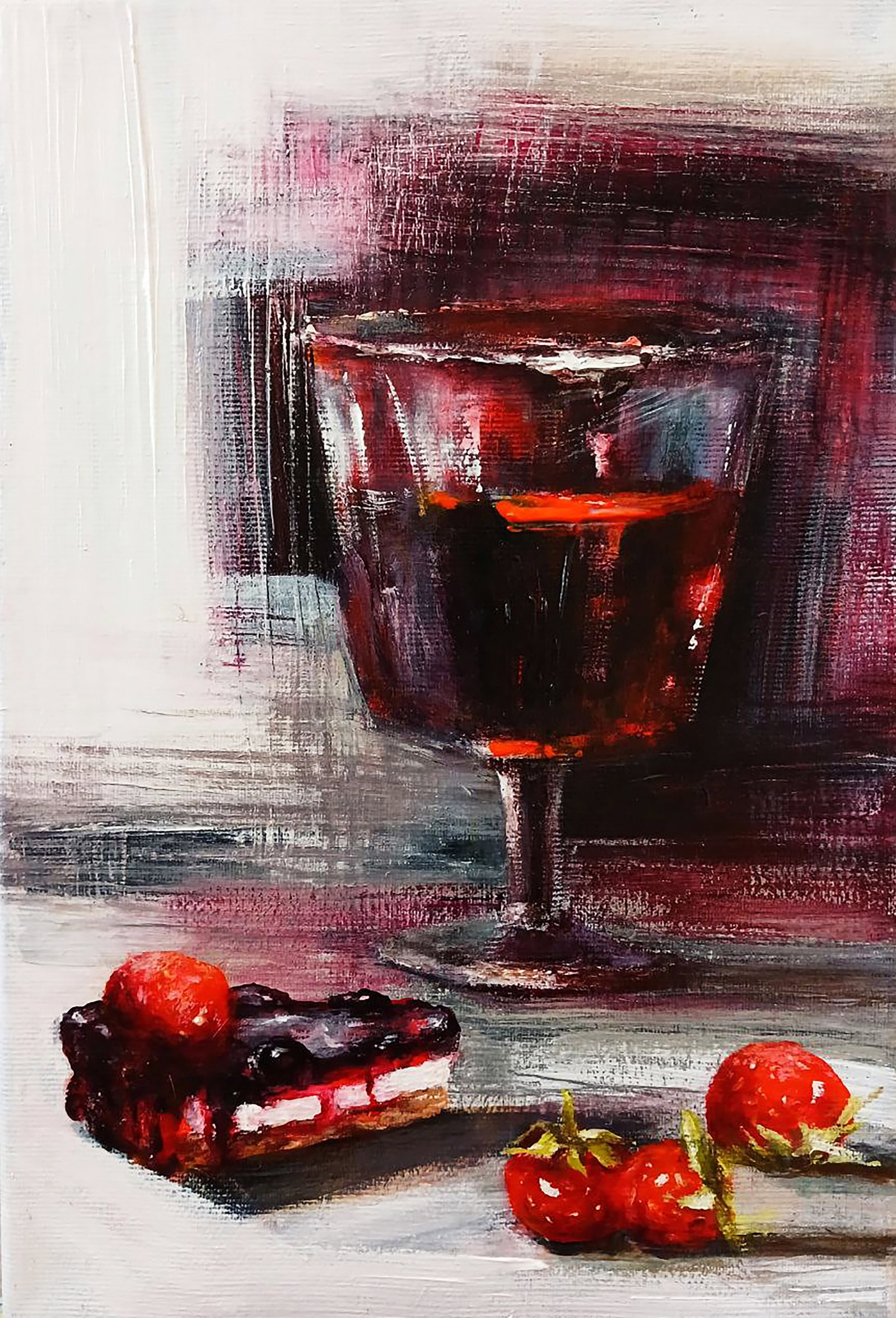 Acrylic painting Still wine Marusya Abashidze: 56ABASH Painter: Marusya Abashidze Size: 30x20 cm/11.81x7.87 inches Components: acrylic, canvas Original painting CONDITION: excellent ARTIST: Marusya Abashidze is a Ukrainian artist who works under