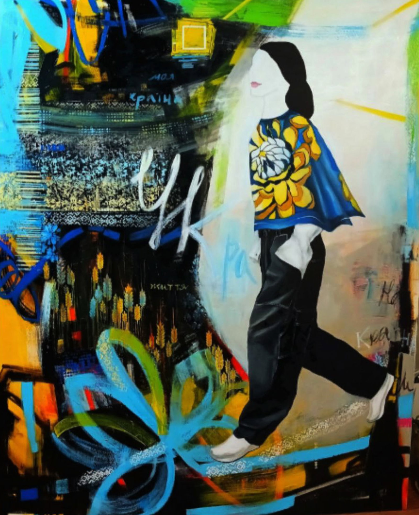 Acrylic painting Revival Marusya Abashidze: 58ABASH Painter: Marusya Abashidze Size: 165x135 cm/64.96x53.14 inches Components: acrylic, canvas Original painting CONDITION: excellent ARTIST: Marusya Abashidze is a Ukrainian artist who works unde
