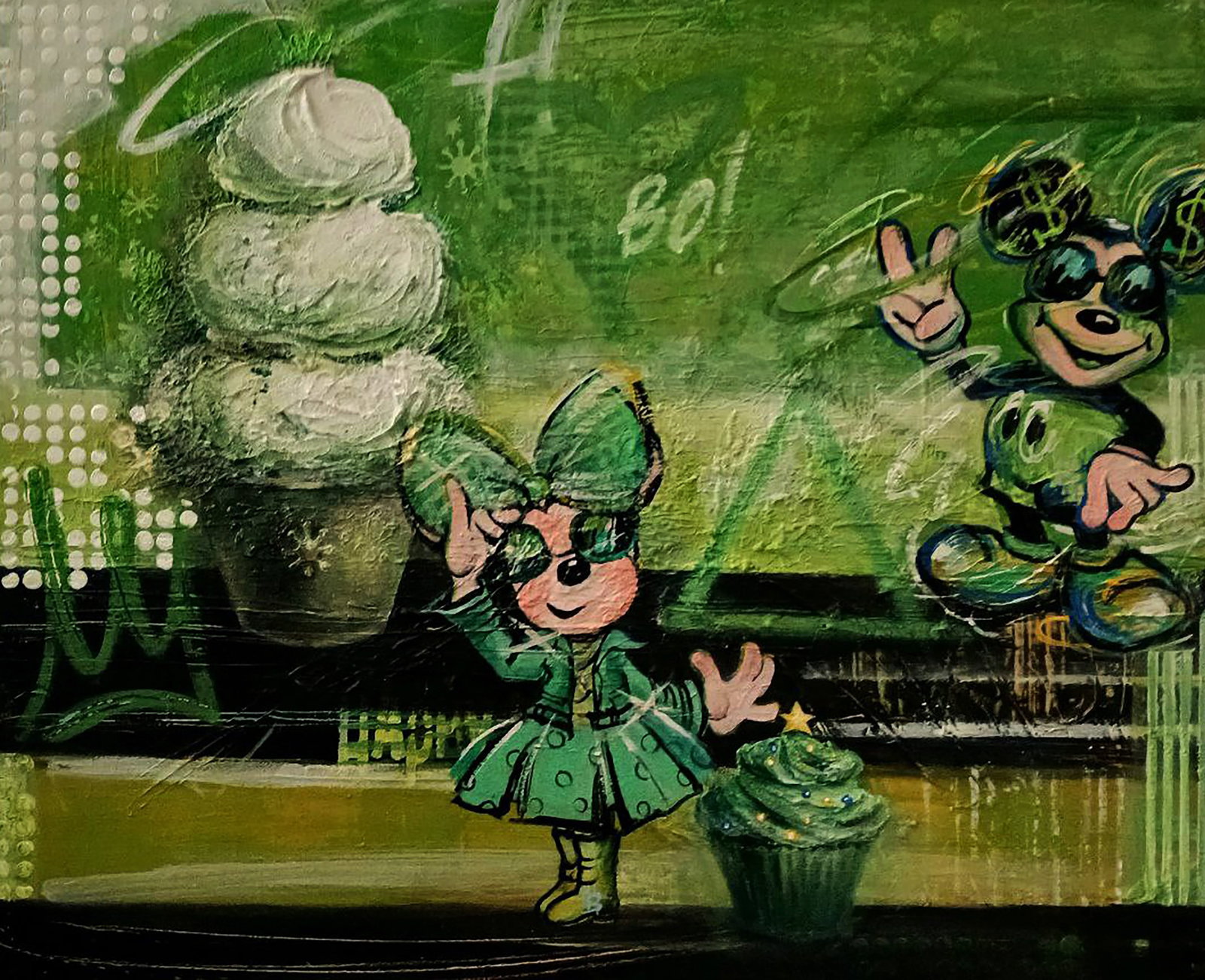 Acrylic painting 25 shades of green Marusya Abashidze: 61ABASH Painter: Marusya Abashidze Size: 50x40 cm/19.68x15.74 inches Components: acrylic, canvas Original painting CONDITION: excellent ARTIST: Marusya Abashidze is a Ukrainian artist who works under 