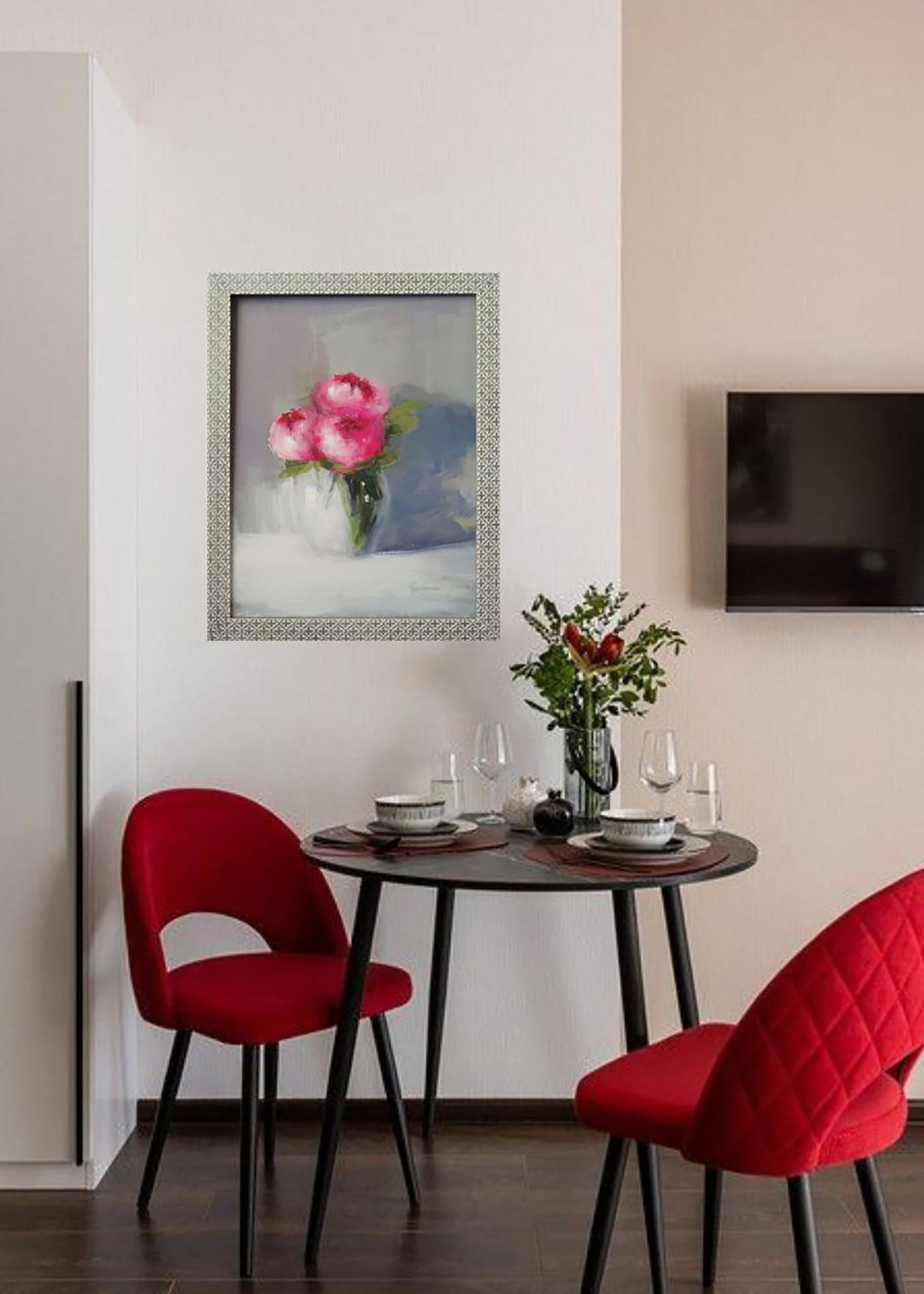 Acrylic painting Bouquet of peonies Marusya Abashidze - 2