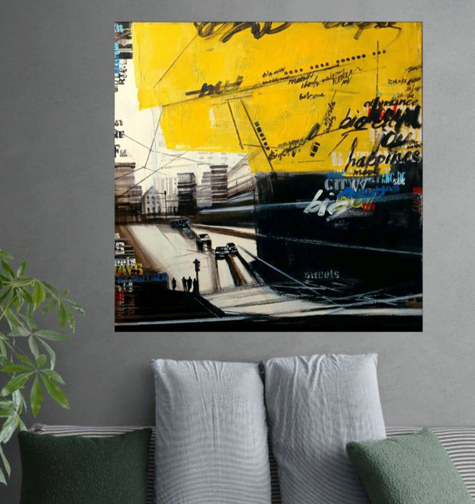 Acrylic painting City road Marusya Abashidze - 2