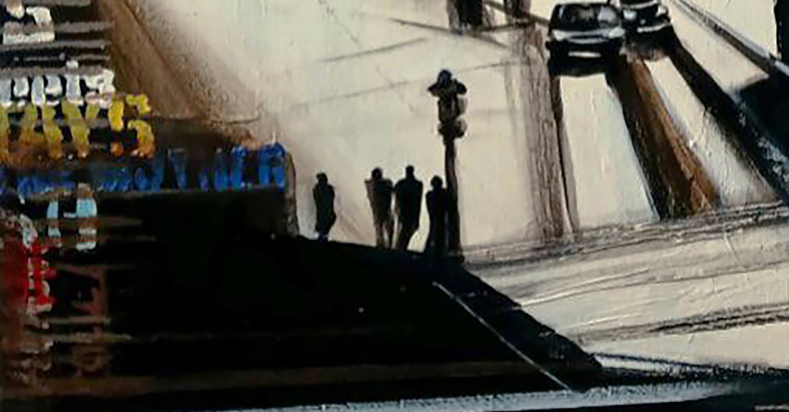 Acrylic painting City road Marusya Abashidze - 8