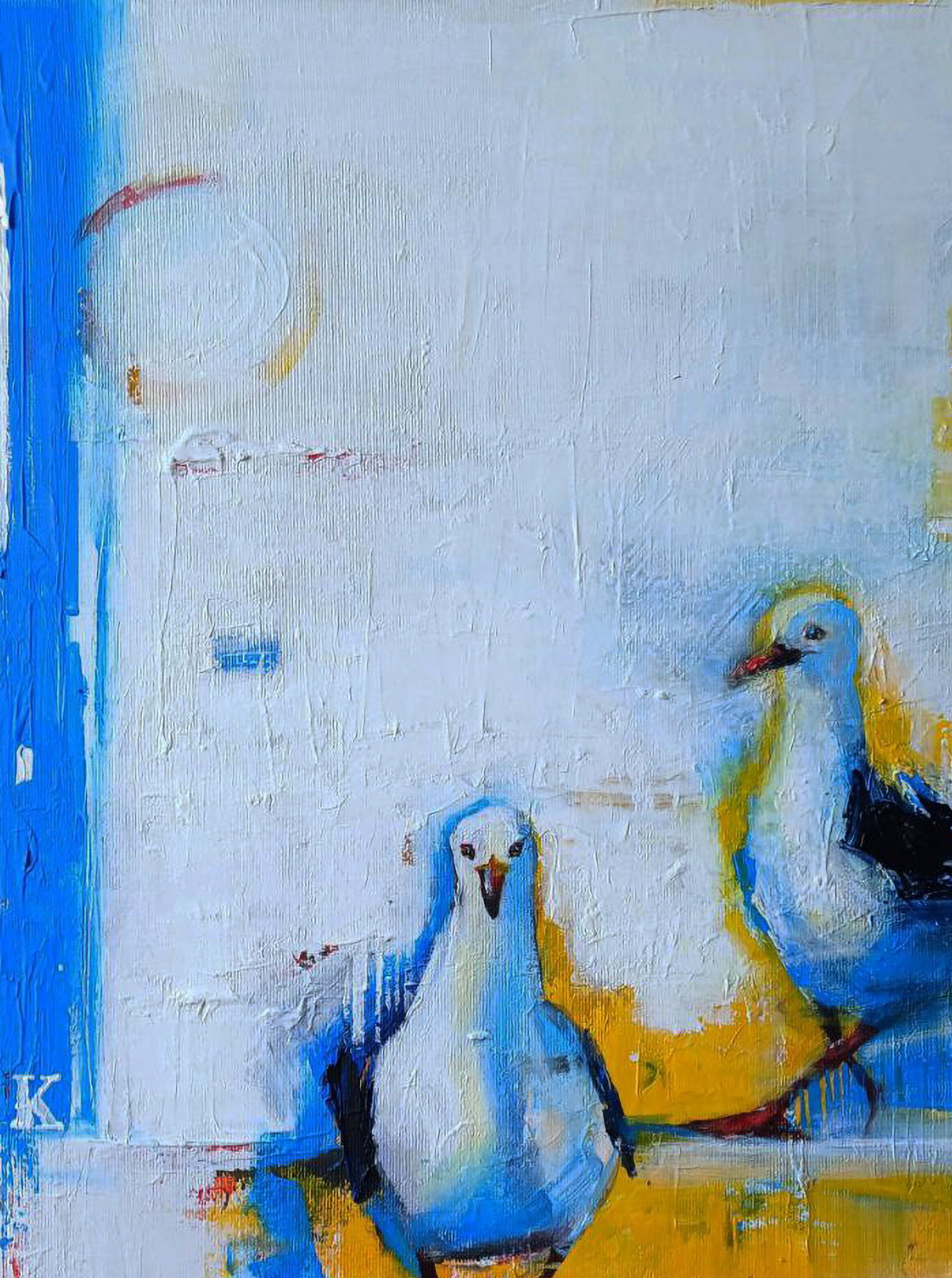 Acrylic painting The gait of seagulls Marusya Abashidze - 2