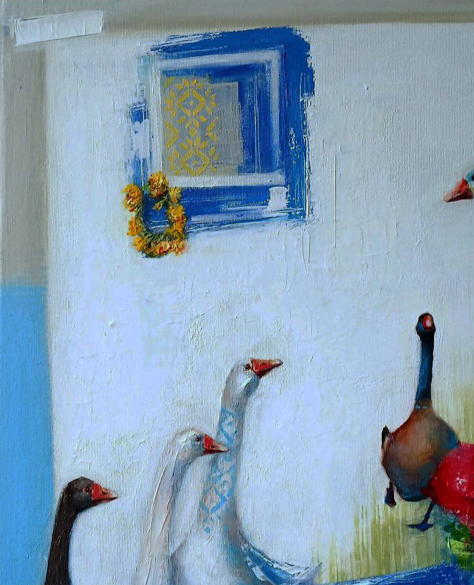 Acrylic painting Gathering of Geese Marusya Abashidze - 2