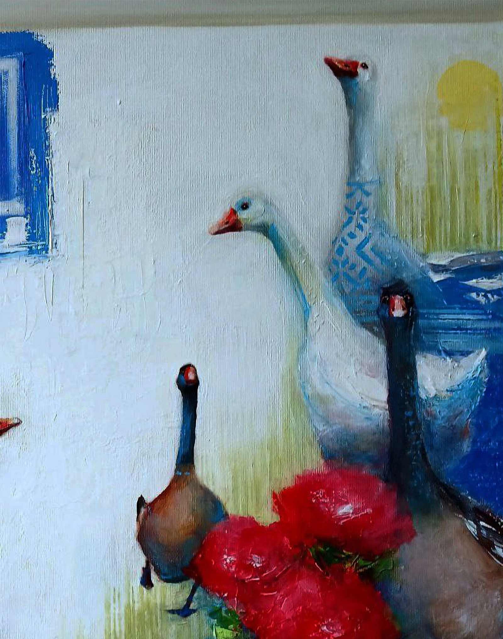 Acrylic painting Gathering of Geese Marusya Abashidze - 3