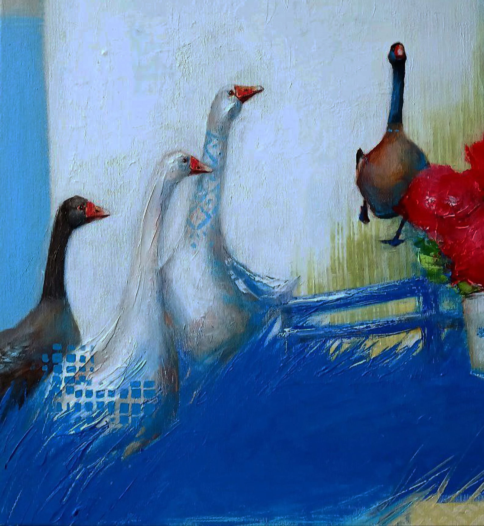 Acrylic painting Gathering of Geese Marusya Abashidze - 4