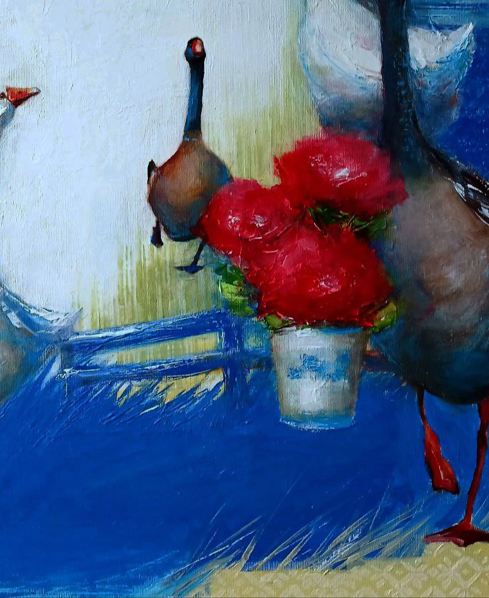 Acrylic painting Gathering of Geese Marusya Abashidze - 5