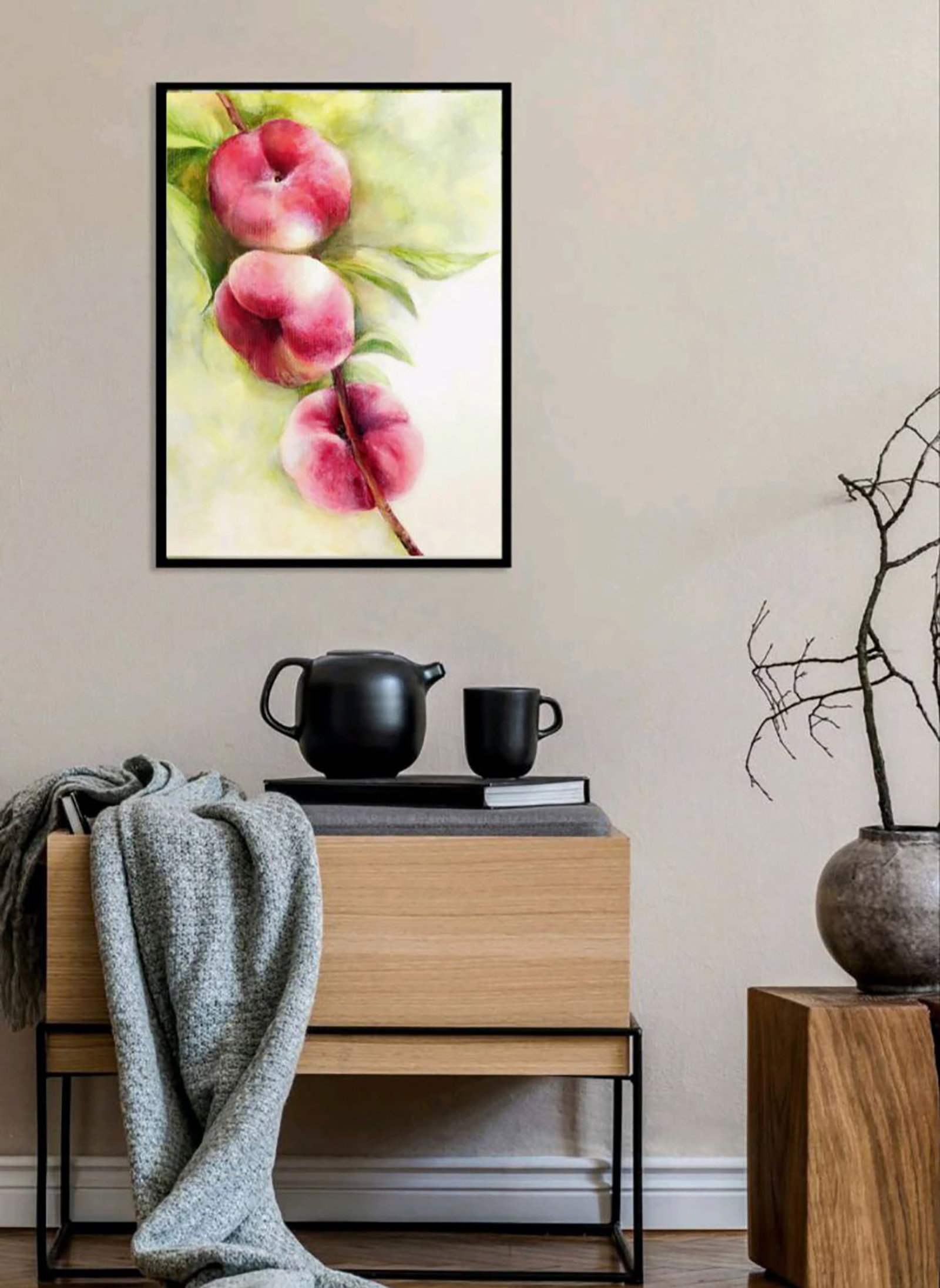 Acrylic painting Peaches are growing Marusya Abashidze - 3
