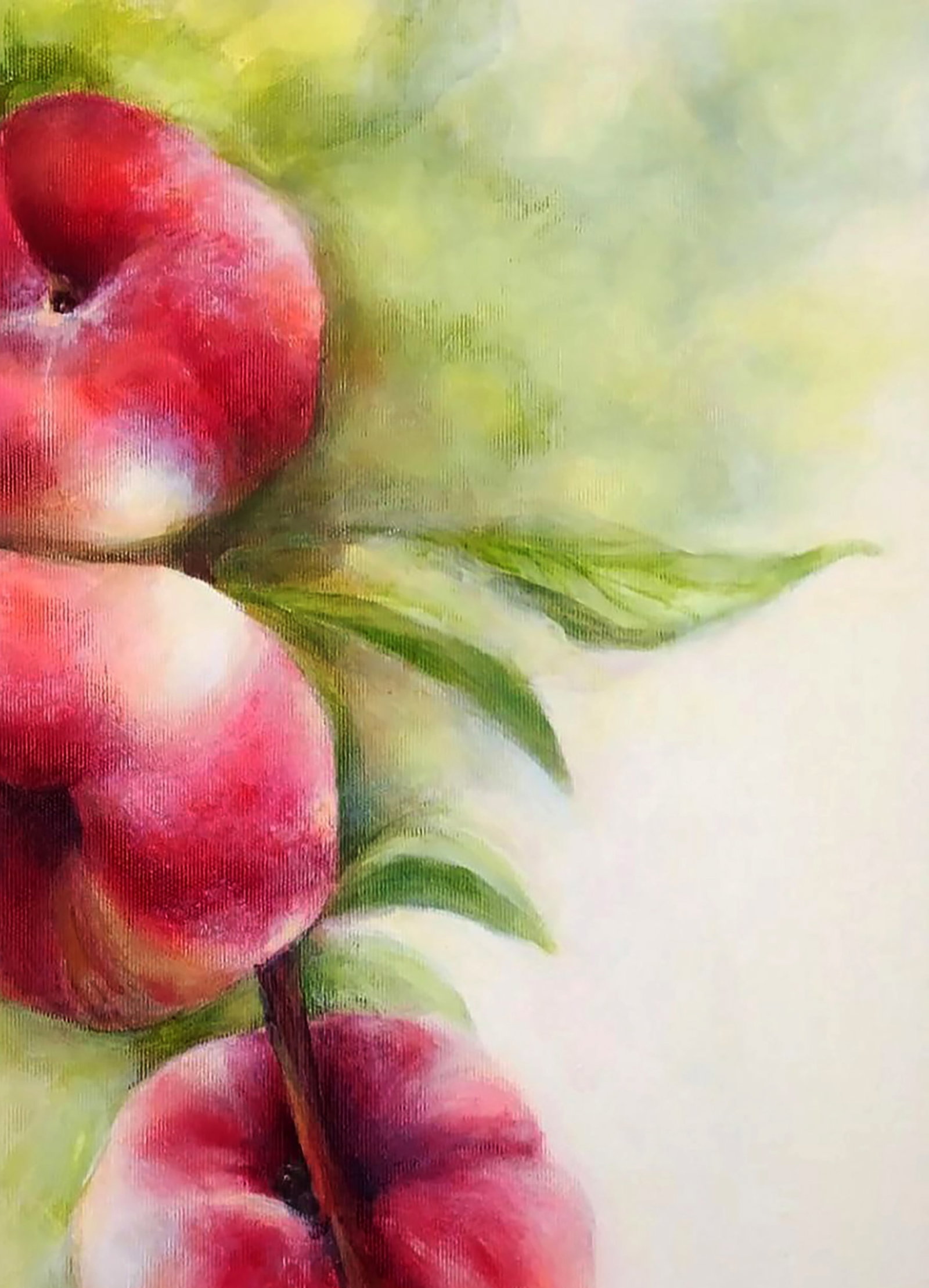 Acrylic painting Peaches are growing Marusya Abashidze - 5