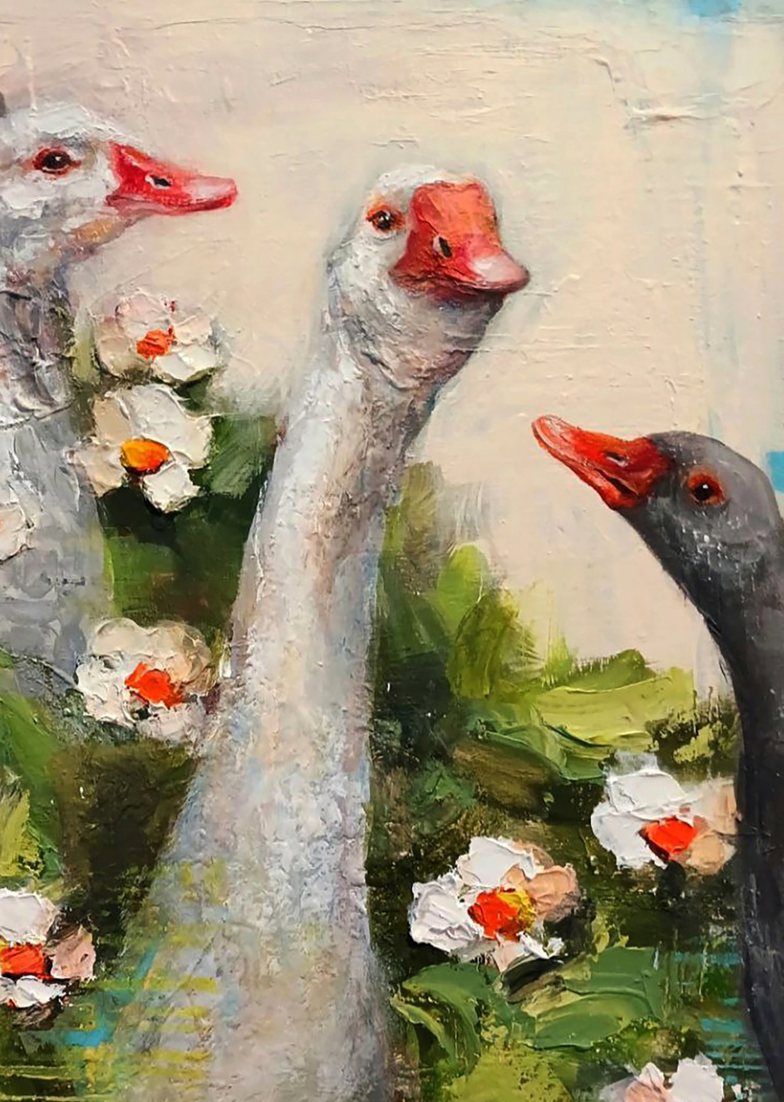 Acrylic painting Party at the Geeses Marusya Abashidze - 4