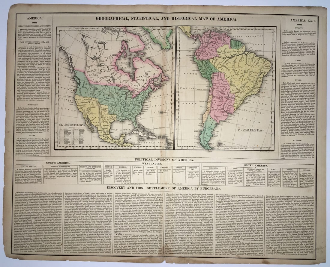 Geographical, Statistical and Historical Map of America - 2