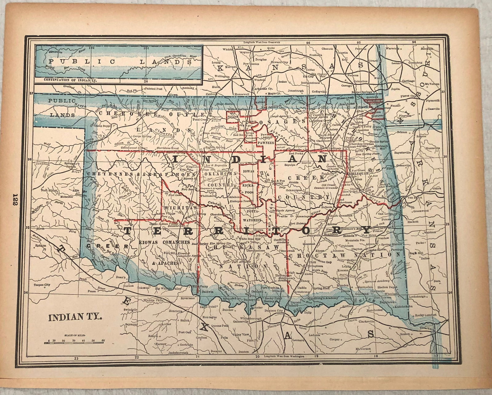 1883 Cram Map of Indian Territory -- Indian Ty.: Title:1883 Cram Map of Indian Territory -- Indian Ty.,li>Cartographer:G Cram Year/Place:1883 Chicago Map Dimension (in.):9.2 X 12 in. Description:This is an excellent map of Indian Territory, the futu