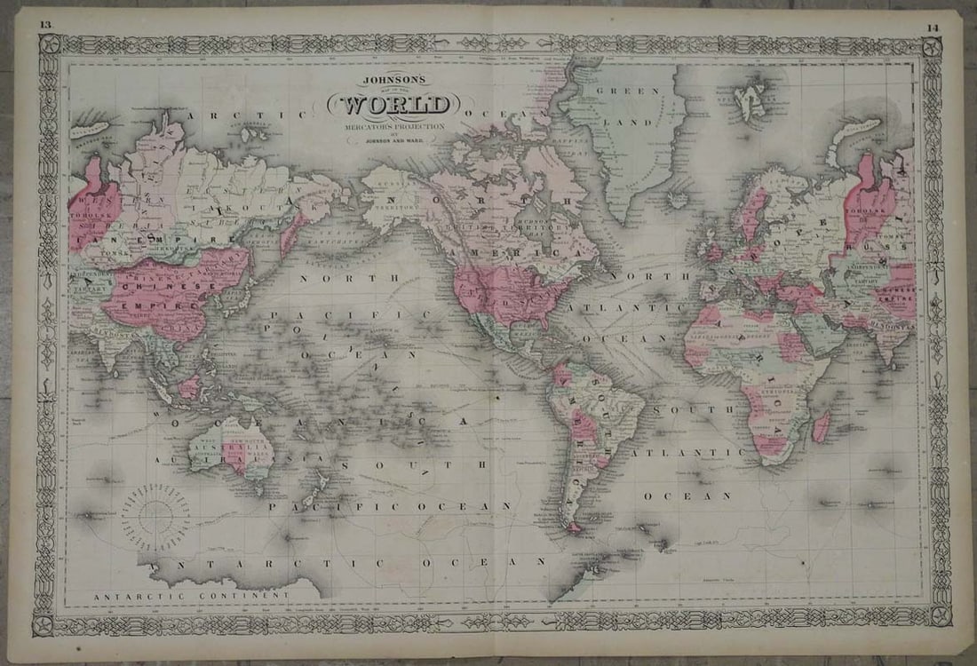 Johnson's Map of the World On Mercator's Projection (1 of 1)