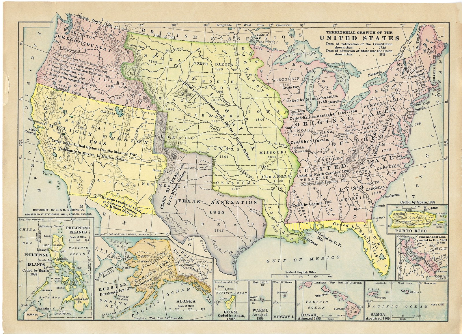 1900 Rand McNally Map of the Territorial Growth of the United States (1 of 1)