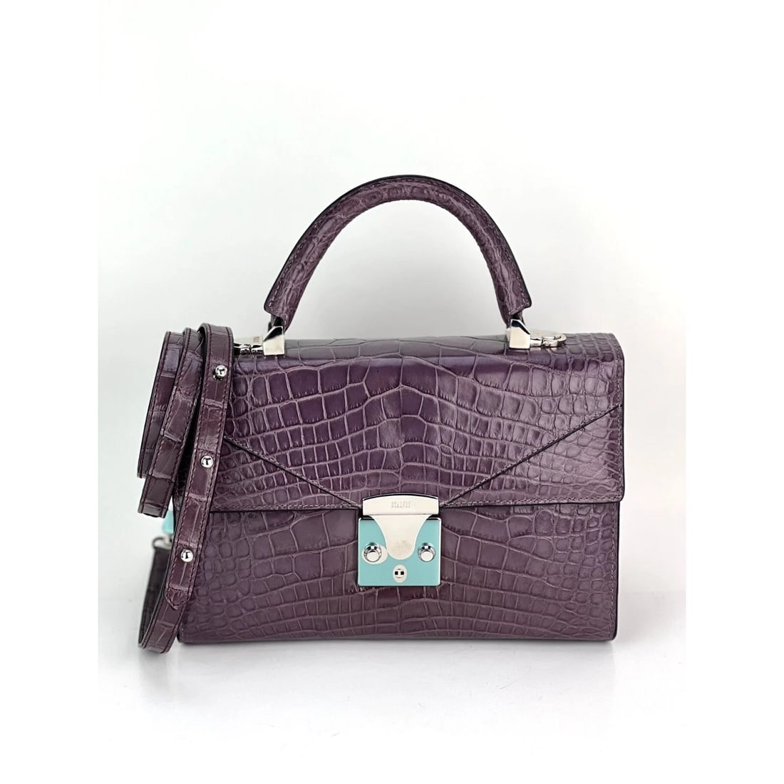 Stalvey Top Handle 2.5 Alligator Lilac Bag Crossbody Exclusive Luxury: Title: Stalvey Top Handle 2.5 Alligator Lilac Bag Crossbody Exclusive Luxury Description: Pre-Owned 100% Authentic 47% SAVINGS OFF THE PAID RETAIL PRICE! MSRP: $19,000 Stalvey Top Handle 2.5