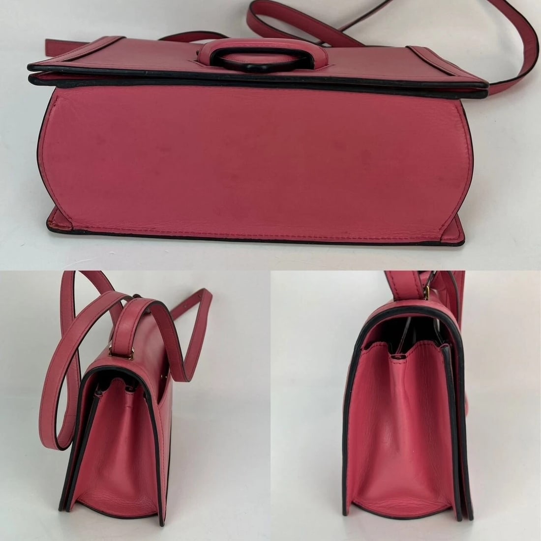 Loewe Medium Barcelona Pink Leather Shoulder Bag - 3
