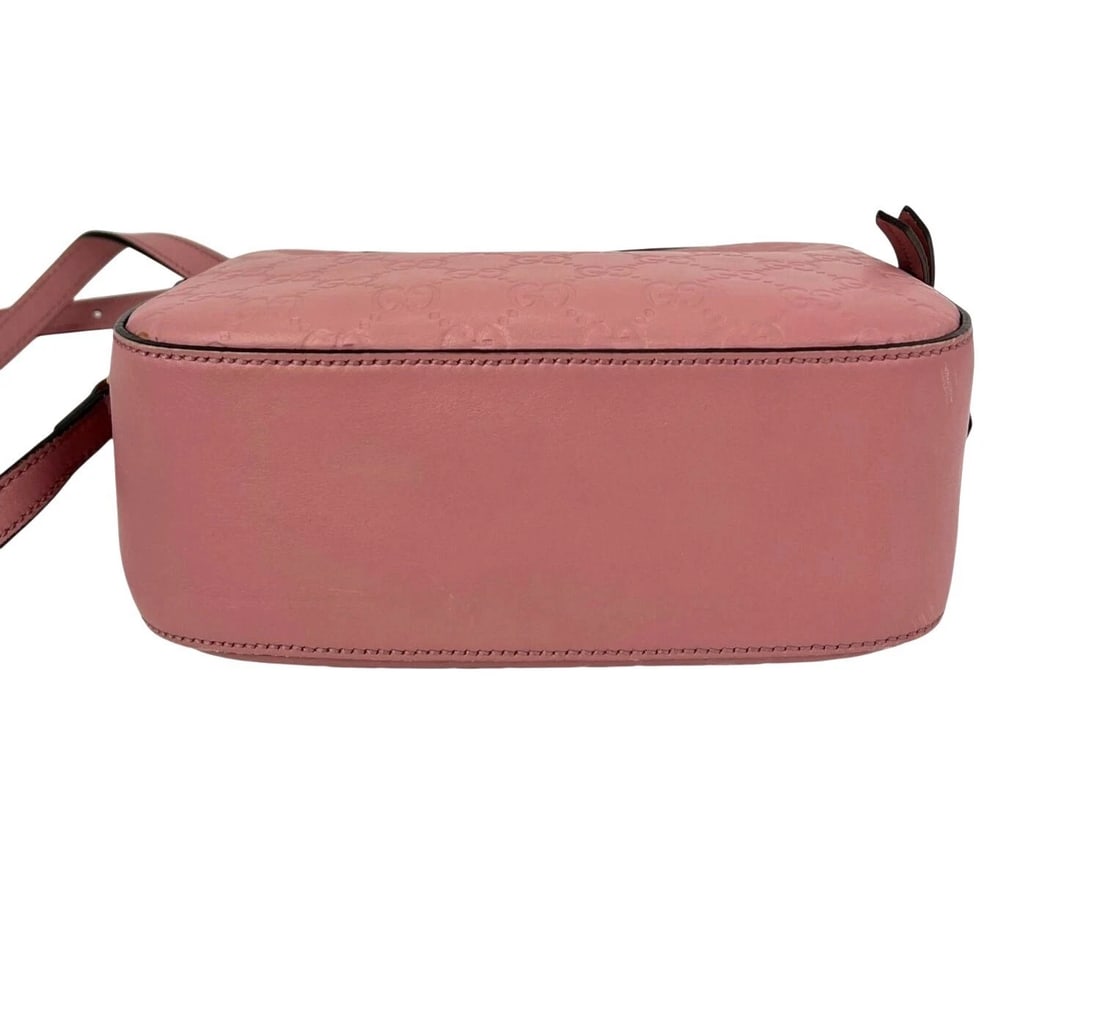 Gucci Guccissima Camera Pink Leather Crossbody Bag - 11