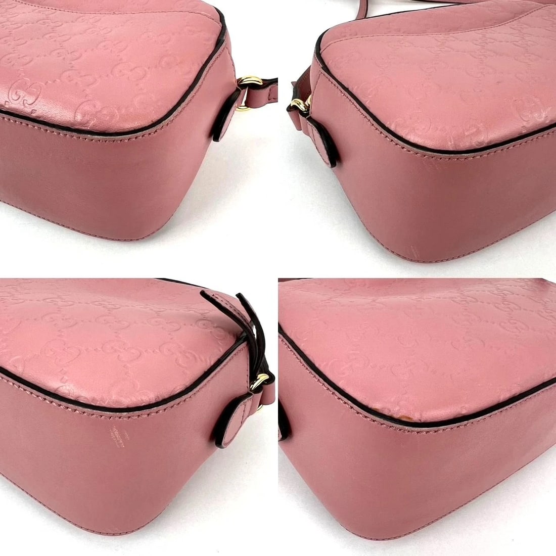 Gucci Guccissima Camera Pink Leather Crossbody Bag - 15
