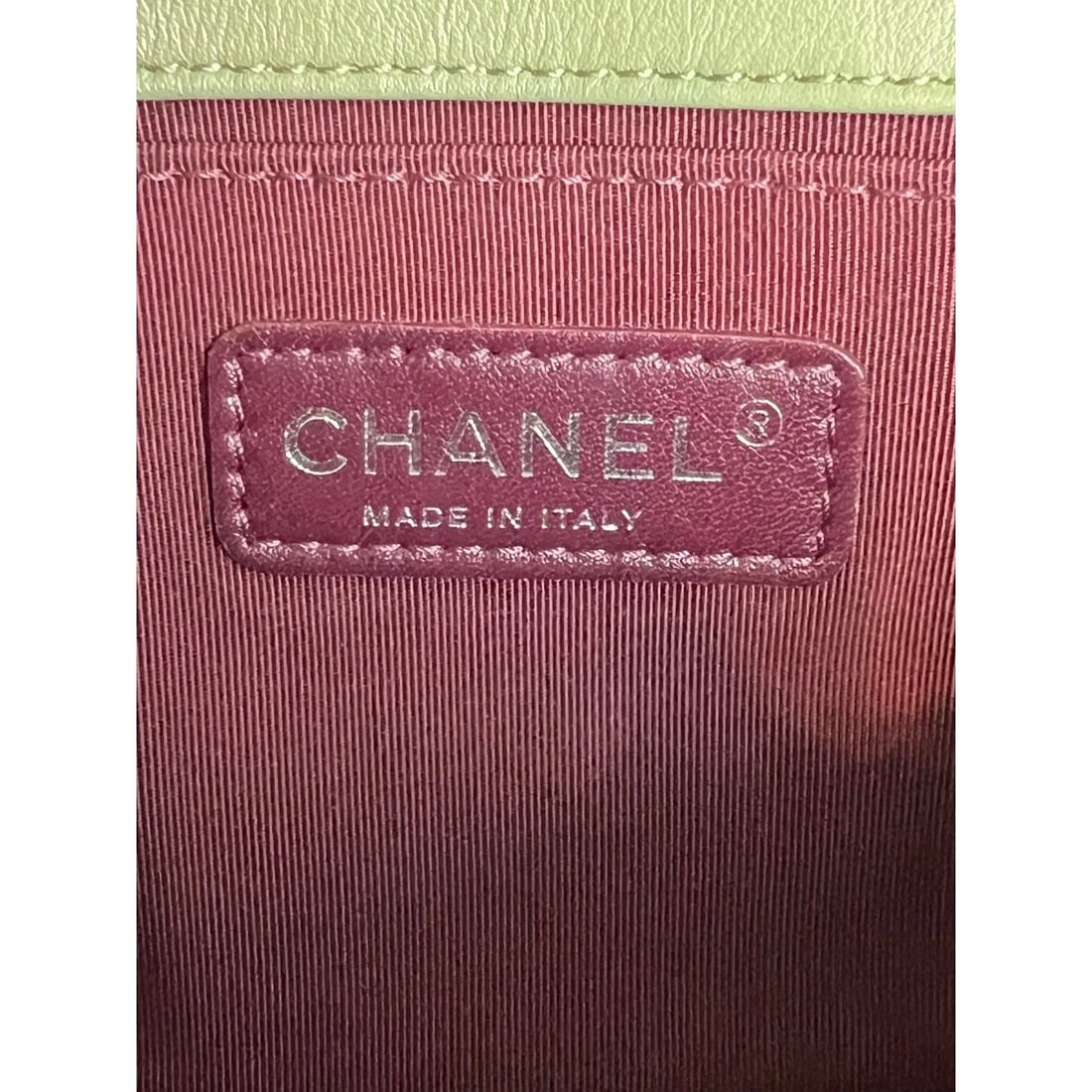 Chanel Calfskin Chevron Quilted Medium Boy Flap Light Green Bag - 4