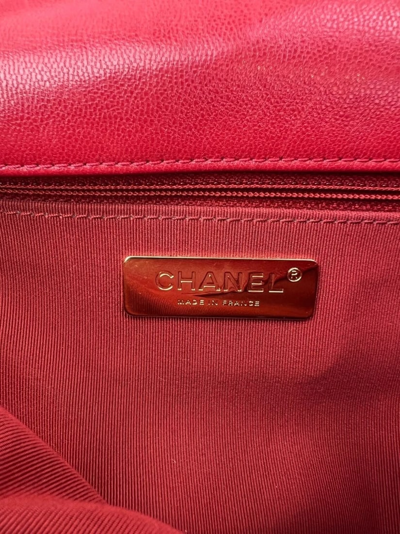 Chanel 19 Large Quilted Goatskin Silver and Gold Red Flap Bag - 9
