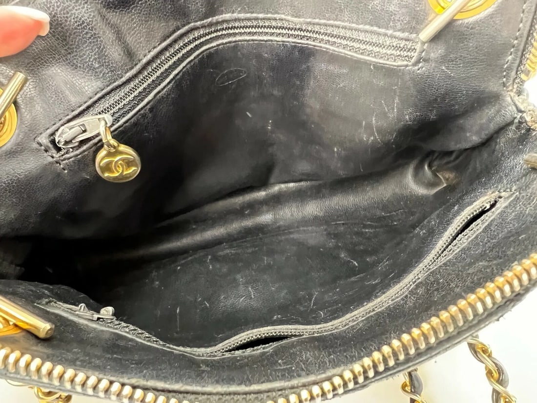 CHANEL Quilted Lambskin Leather Vintage 24K Black Mini Shoulder Bag - 11
