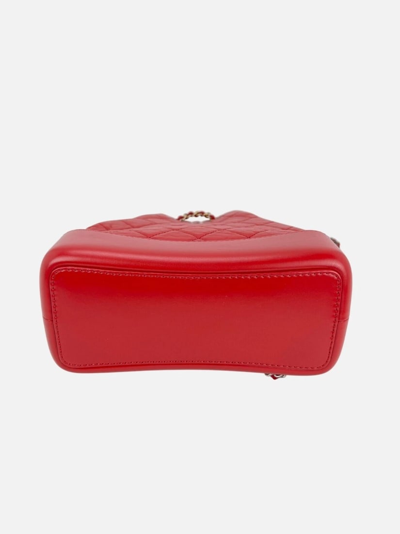 Chanel Aged Calfskin Quilted Small Gabrielle Red Backpack - 3