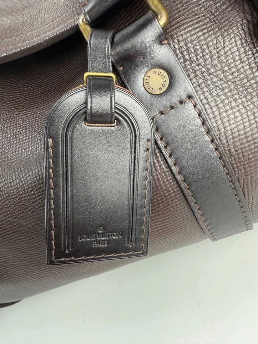 Louis Vuitton Vintage Utah Brown Leather Sac Weekender Travel Bag - 18